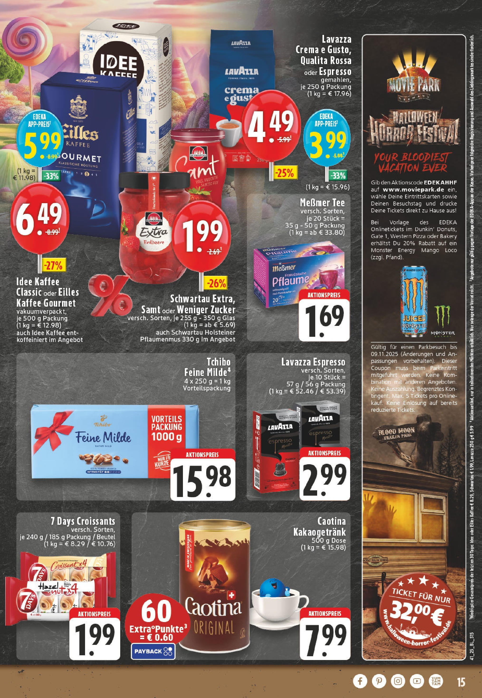 Edeka prospekt Bottrop	 (ab 06.10.2025) » Angebote Online | Seite: 15 | Produkte: Lavazza, Idee kaffee, Messmer, Tee