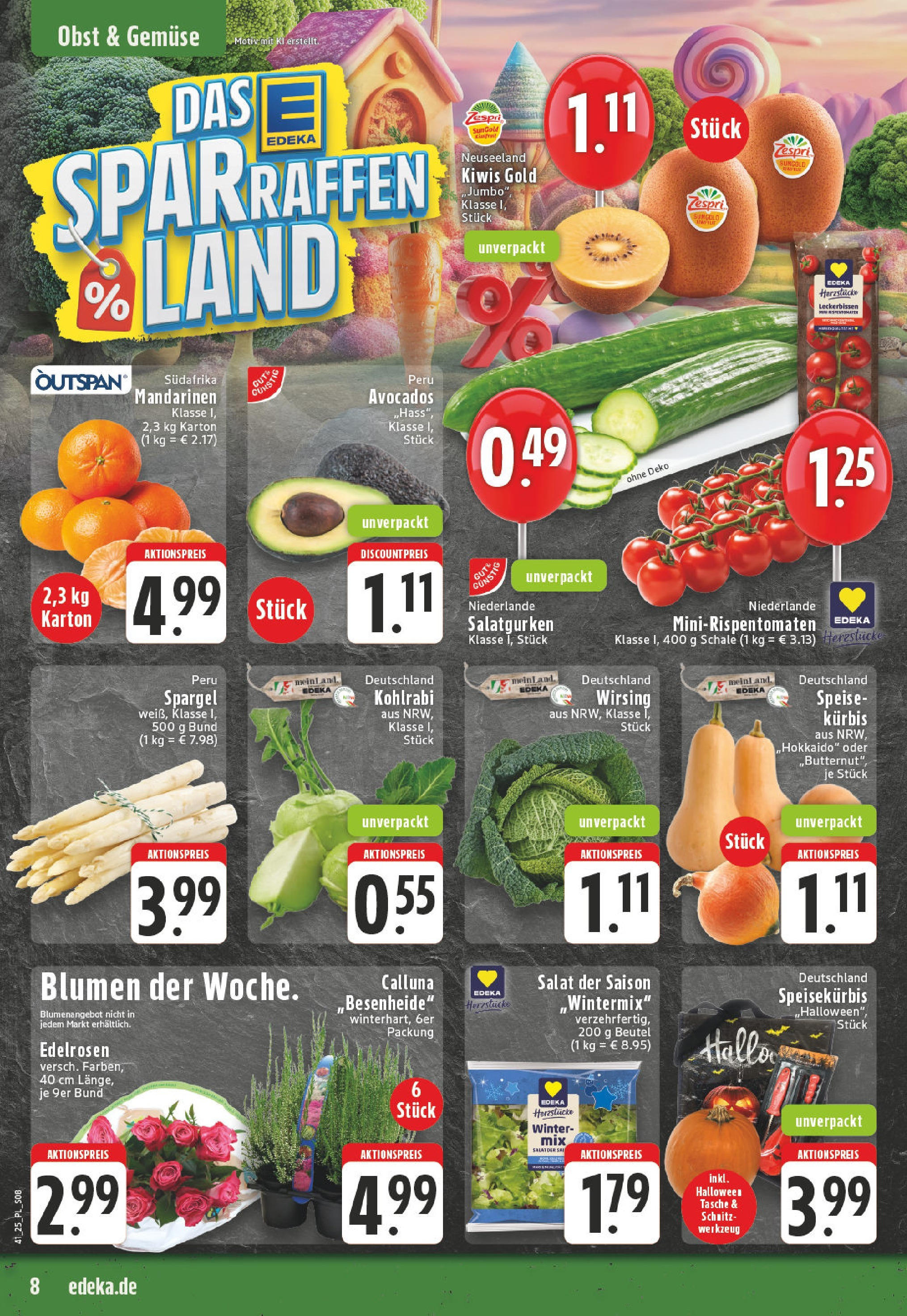 Edeka prospekt Bocholt - Holtwick	 (ab 06.10.2025) » Angebote Online | Seite: 8 | Produkte: Tasche, Spargel, Gemüse, Obst