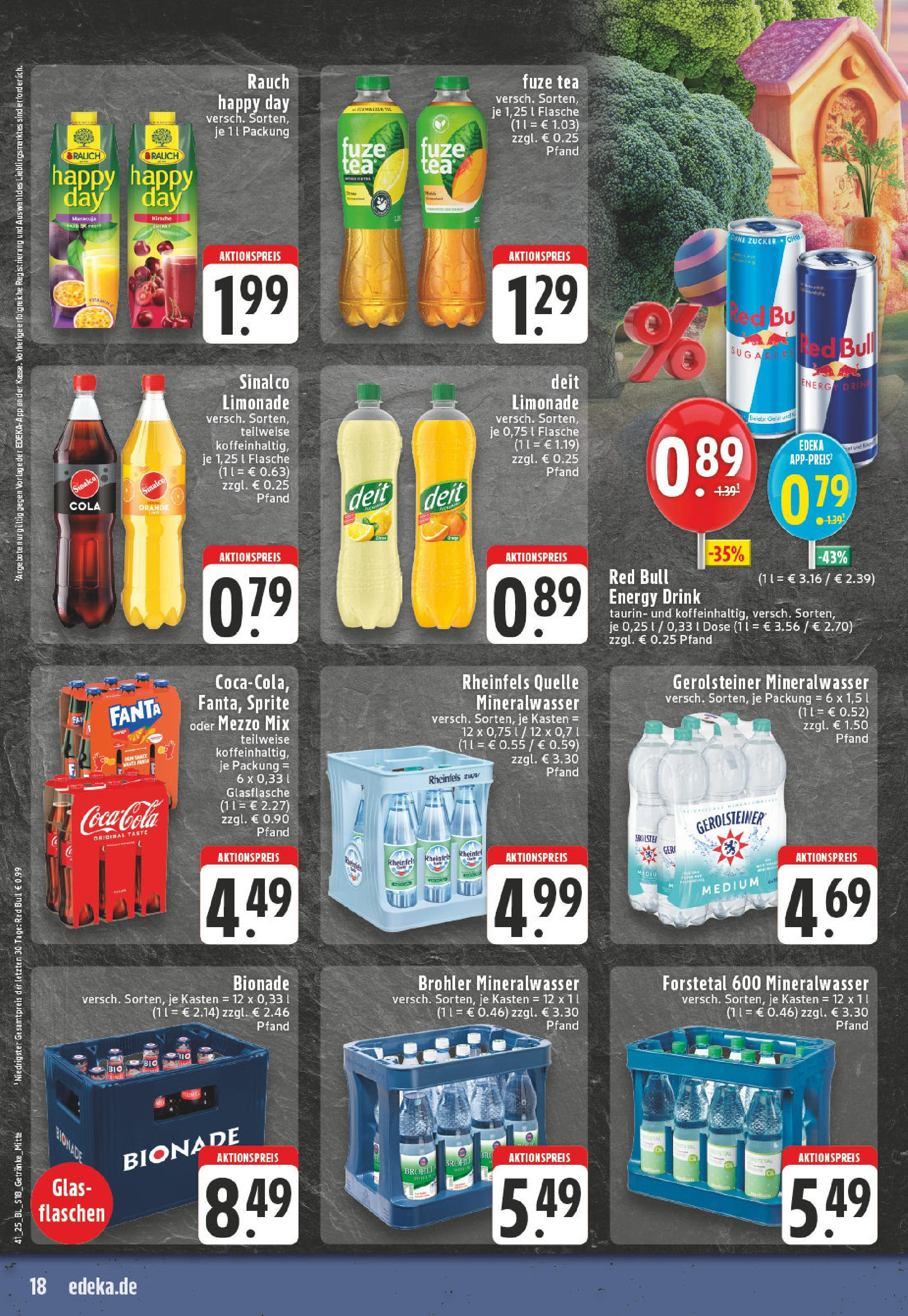 Edeka prospekt Bottrop	 (ab 06.10.2025) » Angebote Online | Seite: 18 | Produkte: Fuze tea, Sprite, Rheinfels quelle, Gerolsteiner