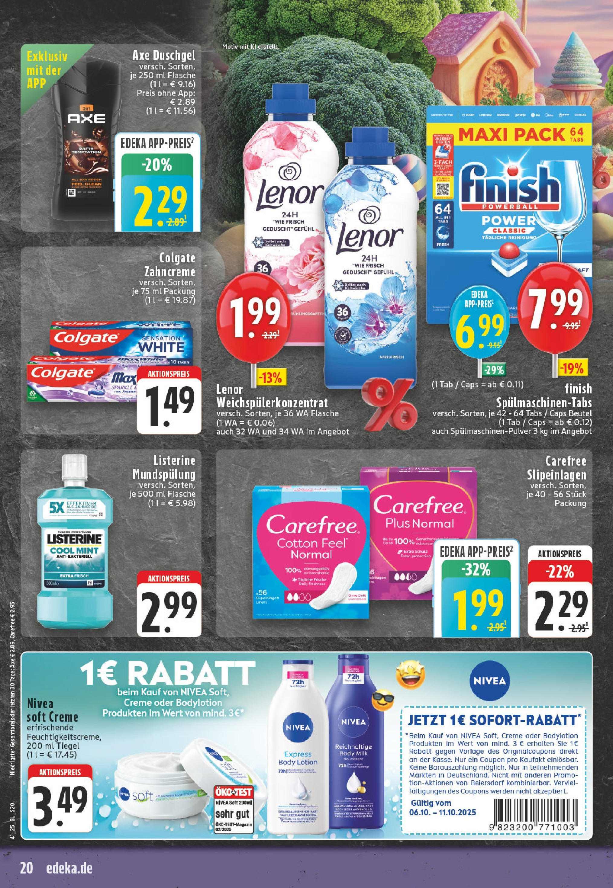 Edeka prospekt Bottrop	 (ab 06.10.2025) » Angebote Online | Seite: 20 | Produkte: Lenor, Creme, Duschgel, Listerine