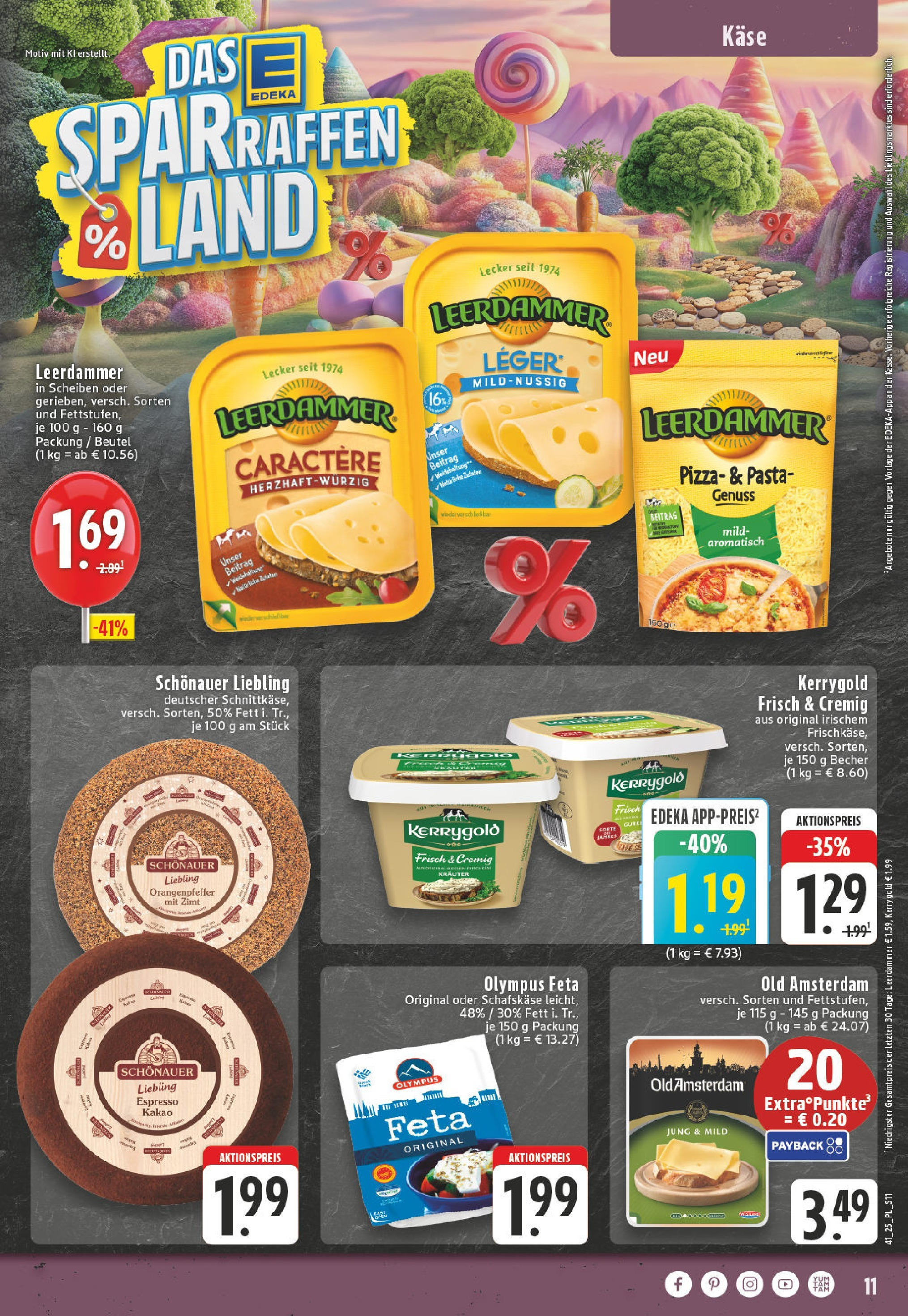 Edeka prospekt Bocholt - Holtwick	 (ab 06.10.2025) » Angebote Online | Seite: 11 | Produkte: Käse, Leerdammer, Pasta, Schafskase