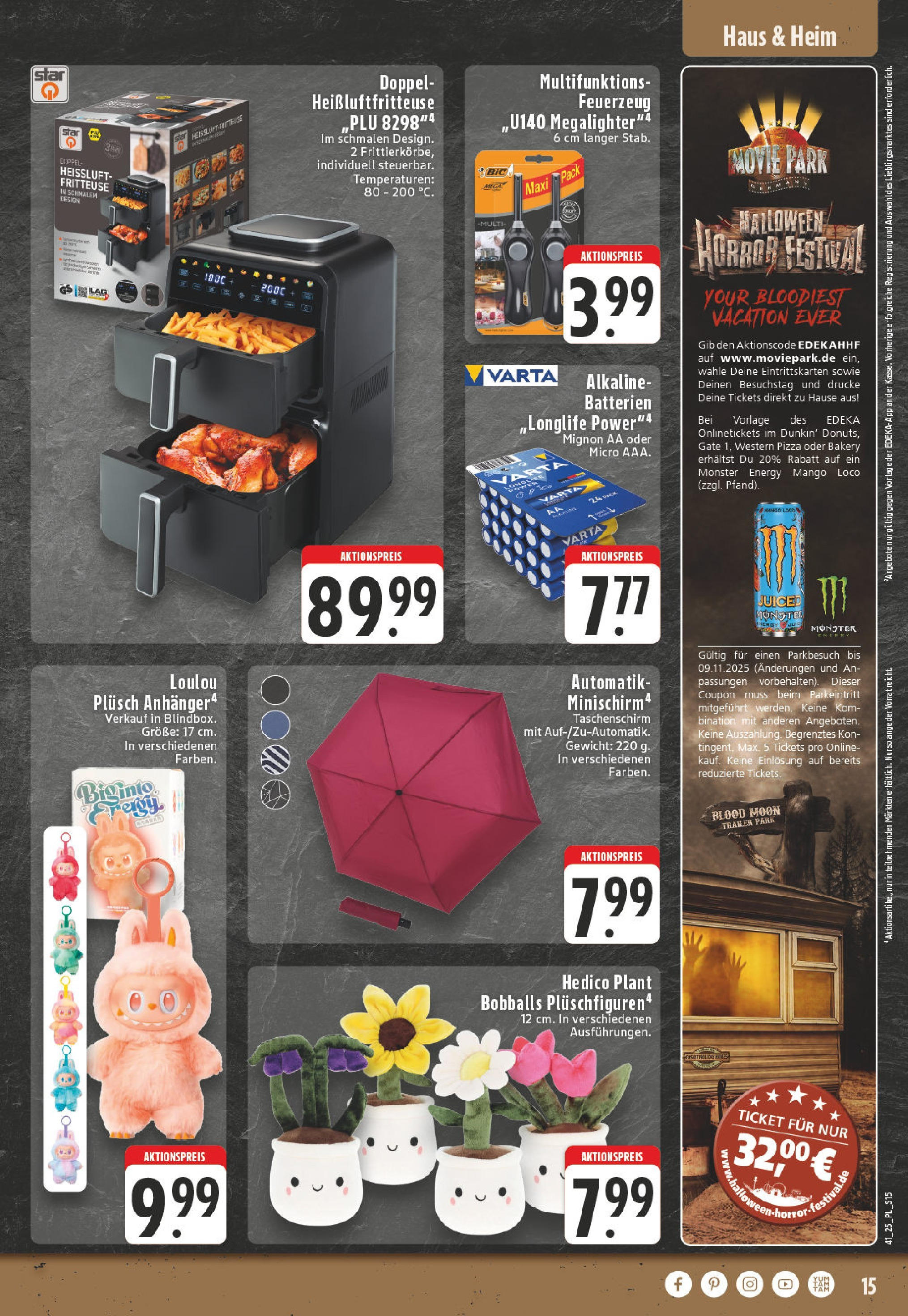 Edeka prospekt Bocholt - Holtwick	 (ab 06.10.2025) » Angebote Online | Seite: 15 | Produkte: Batterien, Mango, Pizza, Heißluftfritteuse
