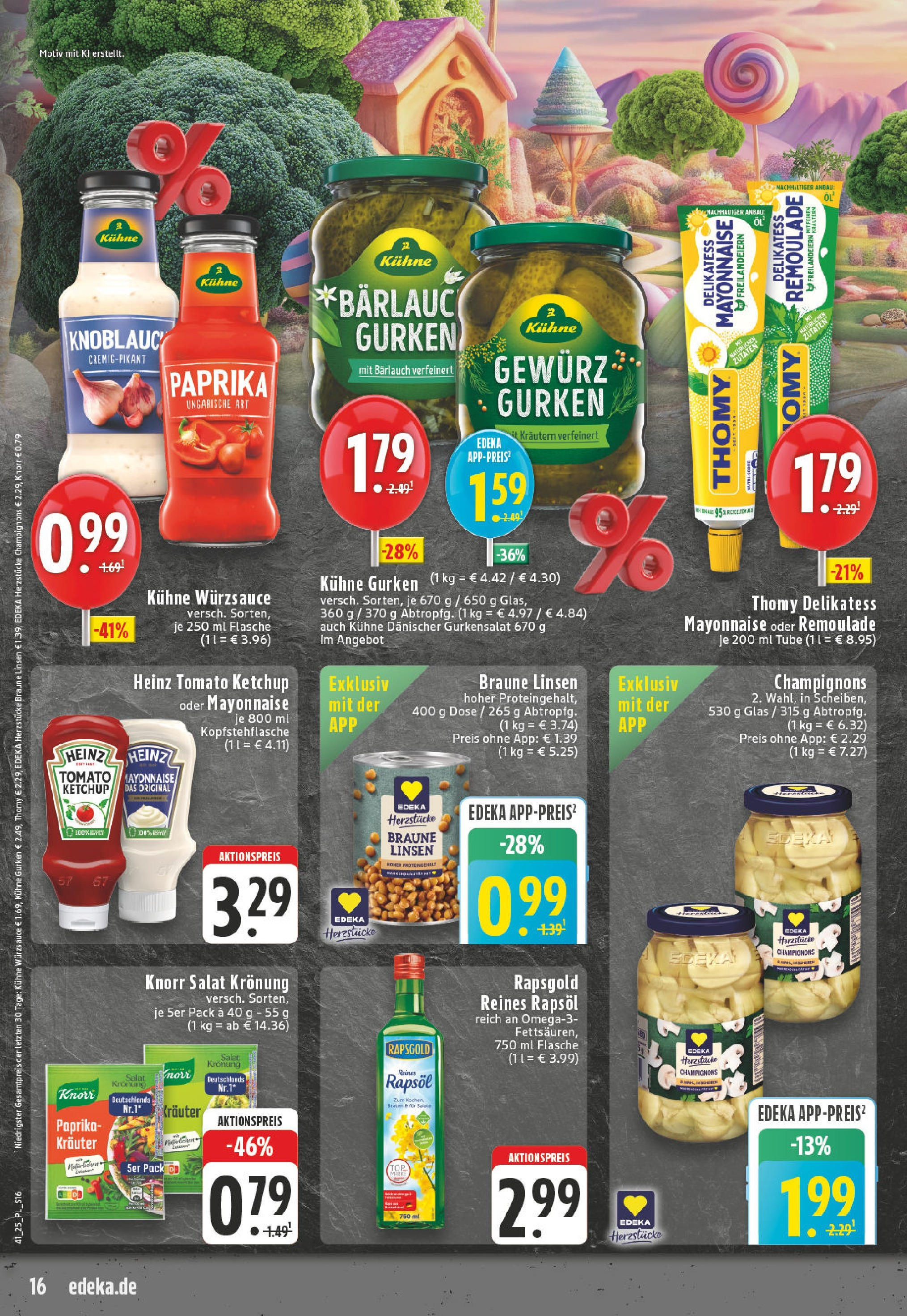 Edeka prospekt Bocholt - Holtwick	 (ab 06.10.2025) » Angebote Online | Seite: 16 | Produkte: Knoblauch, Ketchup, Gurken, Salat