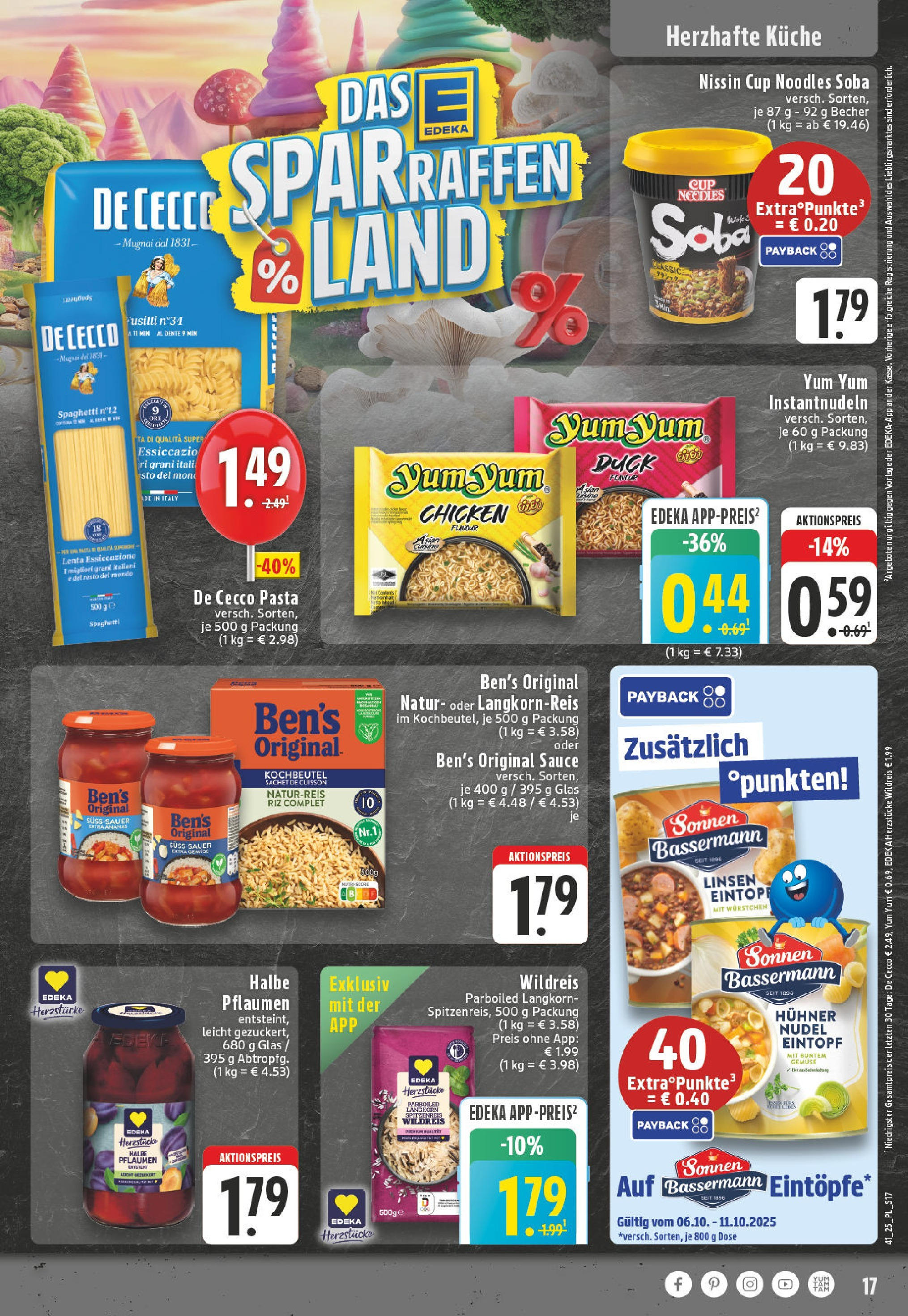 Edeka prospekt Bocholt - Holtwick	 (ab 06.10.2025) » Angebote Online | Seite: 17 | Produkte: Pflaumen, Küche, Gemüse, Pasta