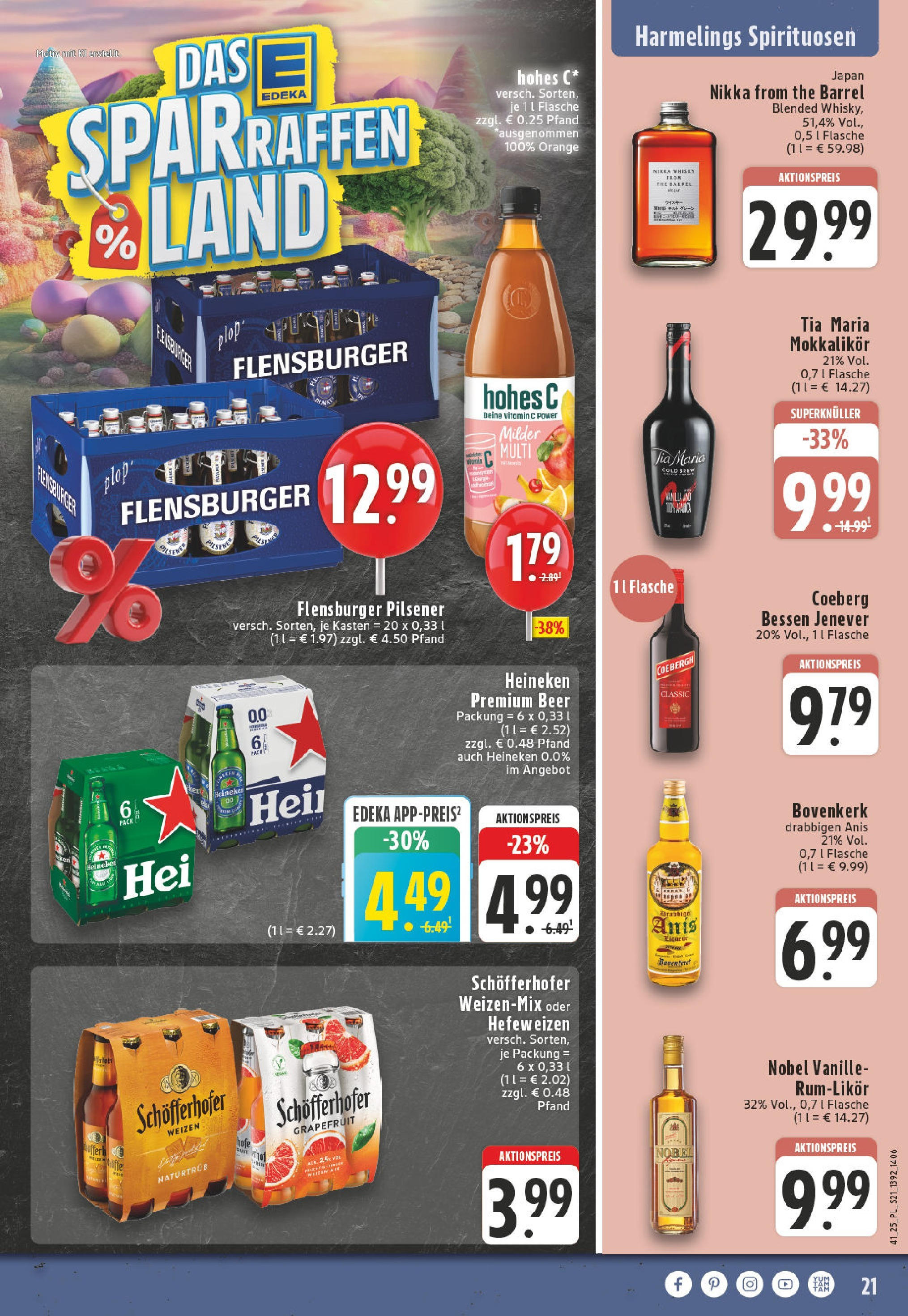 Edeka prospekt Bocholt - Holtwick	 (ab 06.10.2025) » Angebote Online | Seite: 21 | Produkte: Rum, Heineken, Grapefruit, Hohes c