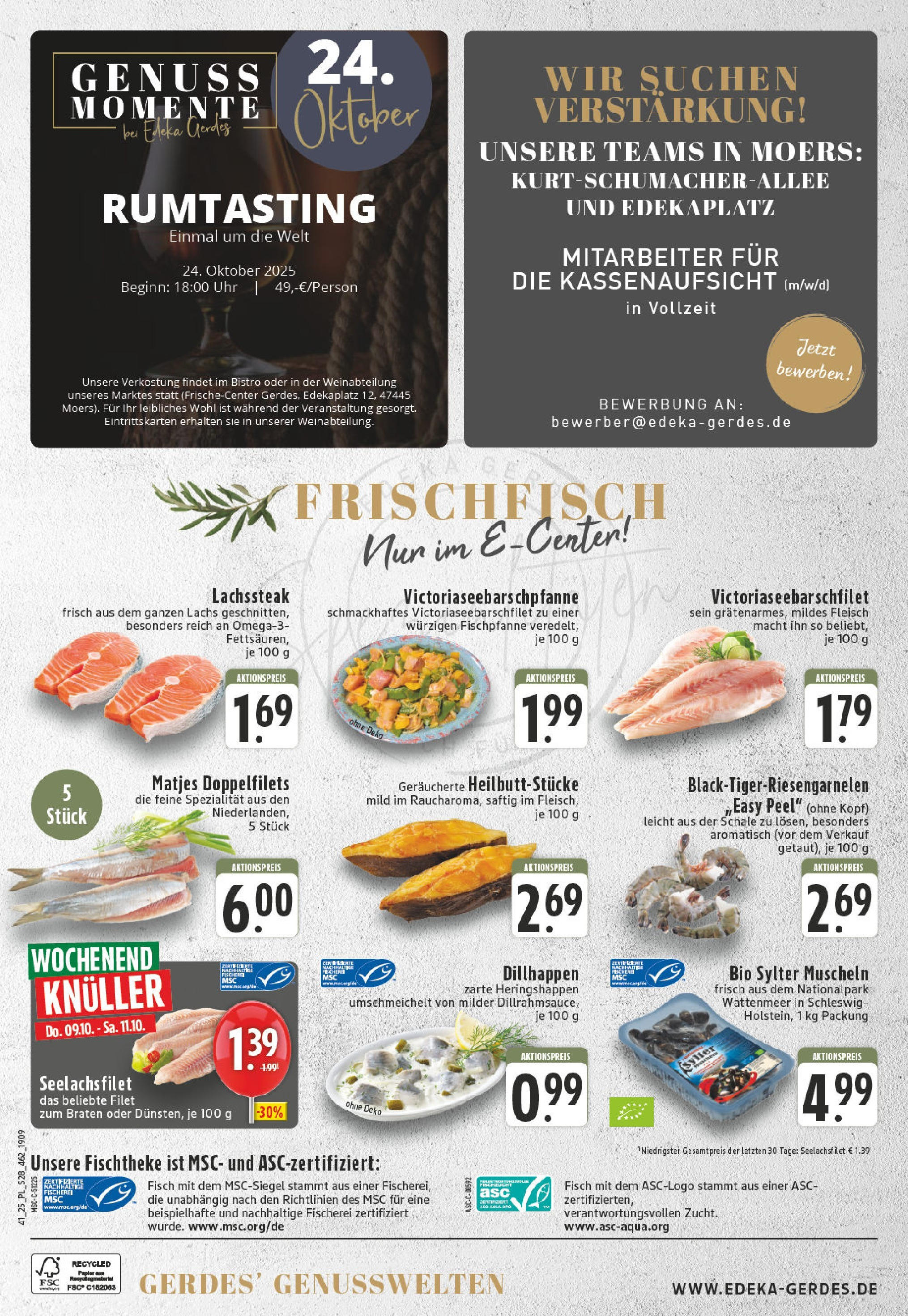 Edeka prospekt Moers-Rheinkamp	 (ab 06.10.2025) » Angebote Online | Seite: 28 | Produkte: Fisch, Lachs, Fleisch, Uhr