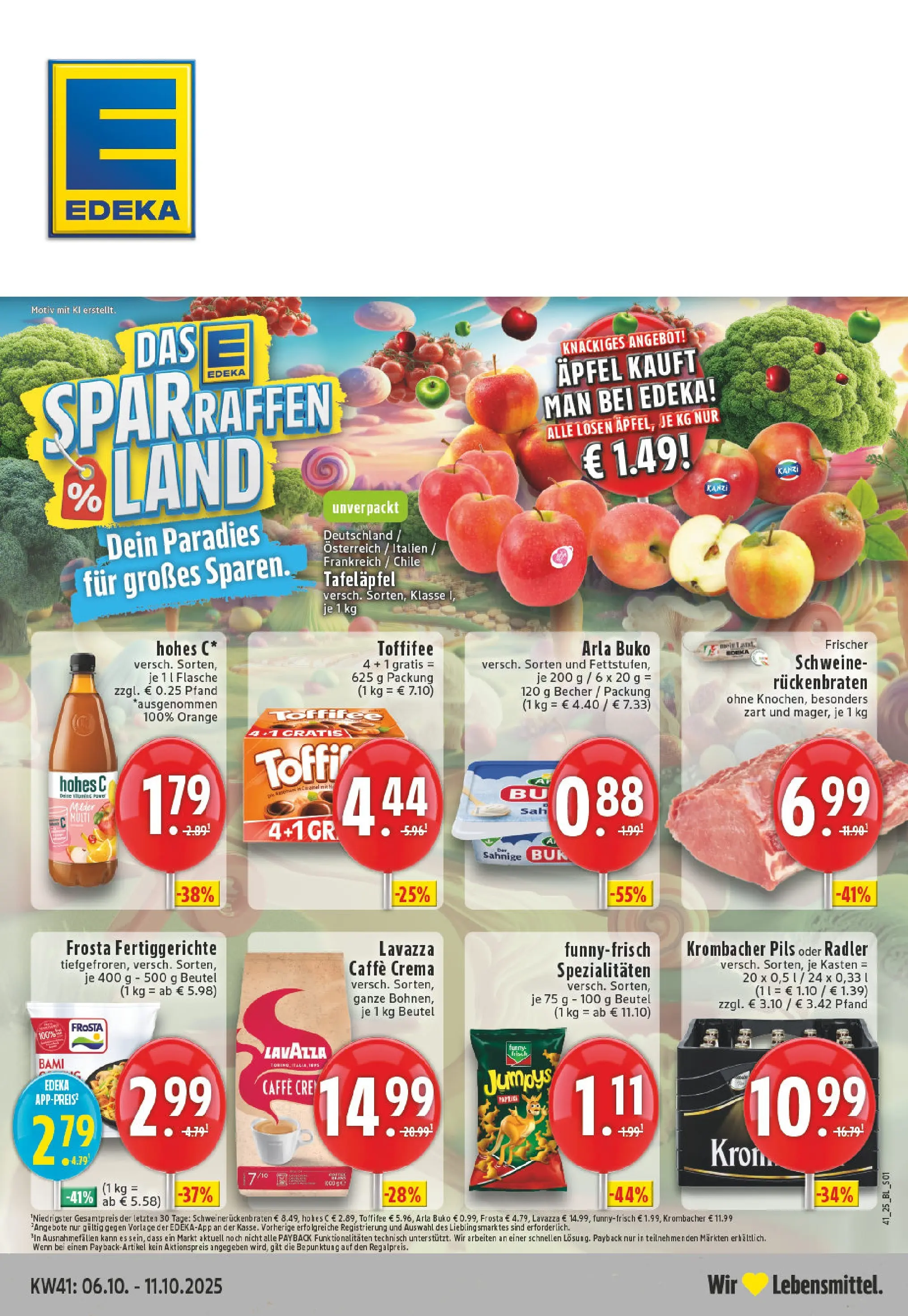 Edeka prospekt Winterberg-Zueschen	 (ab 06.10.2025) » Angebote Online | Seite: 1 | Produkte: Äpfel, Fertiggerichte, Toffifee, Hohes c