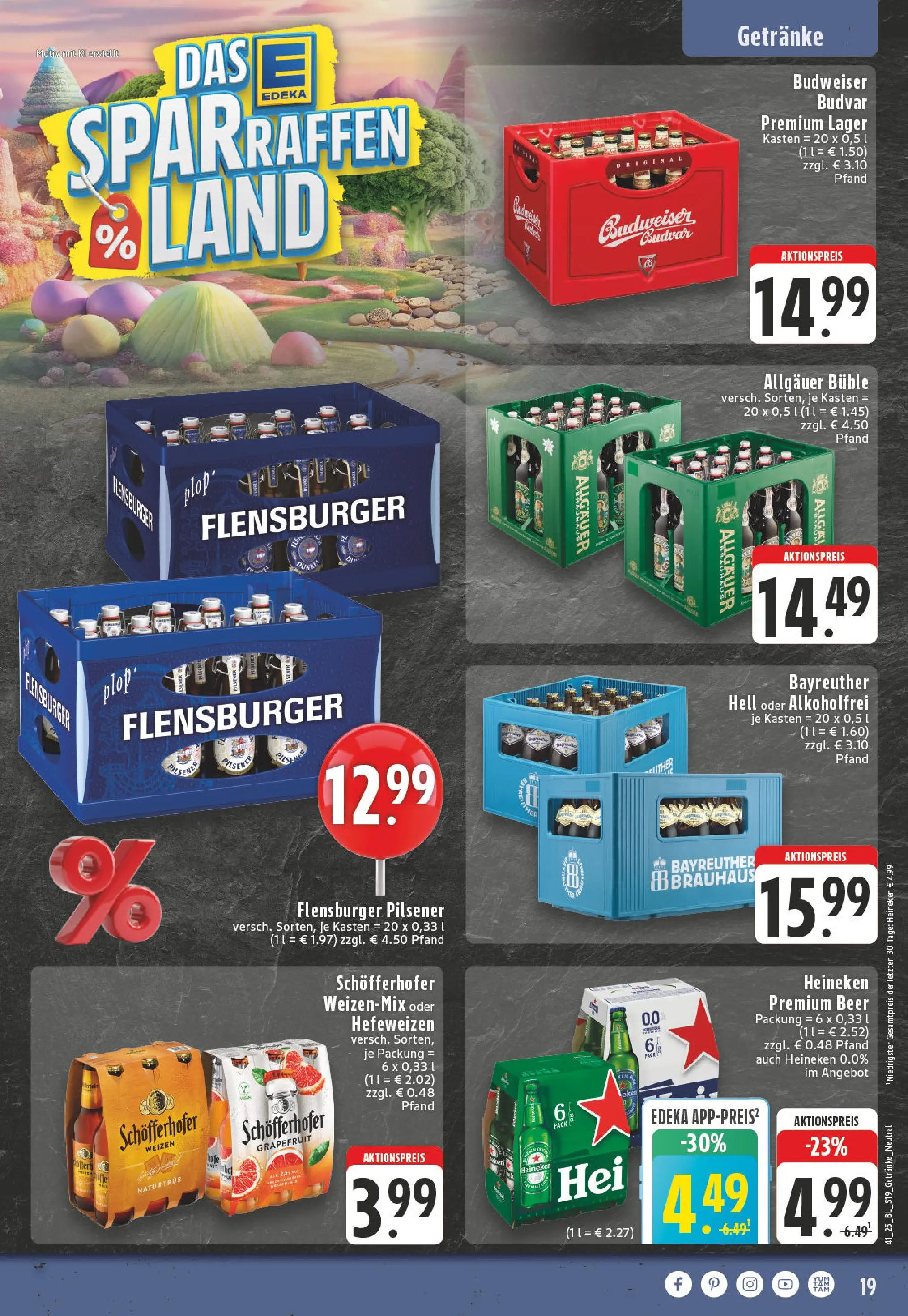 Edeka prospekt Winterberg-Zueschen	 (ab 06.10.2025) » Angebote Online | Seite: 19 | Produkte: Flensburger, Heineken, Grapefruit, Budweiser