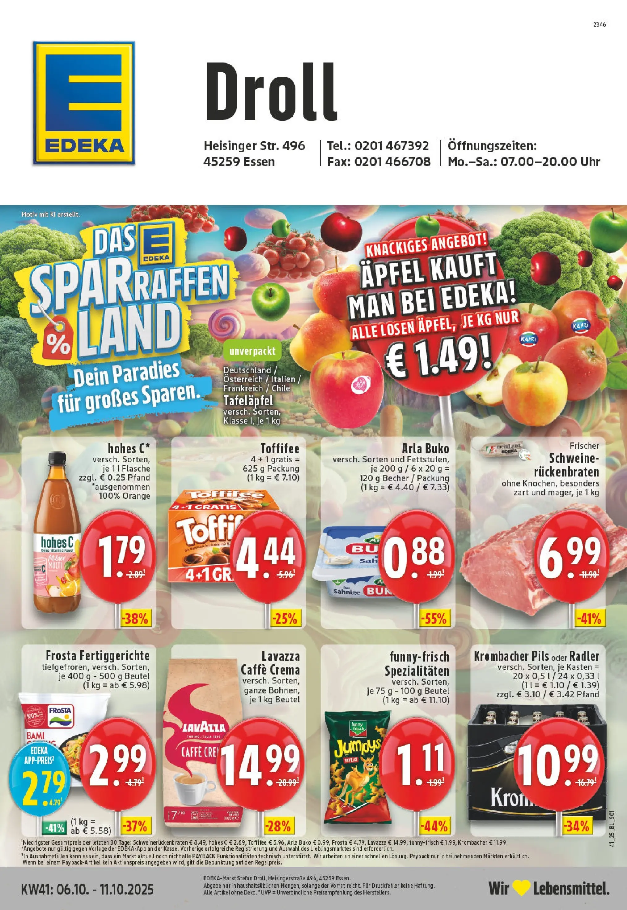Edeka prospekt Essen	 (ab 06.10.2025) » Angebote Online | Seite: 1 | Produkte: Lavazza, Fertiggerichte, Arla buko, Uhr