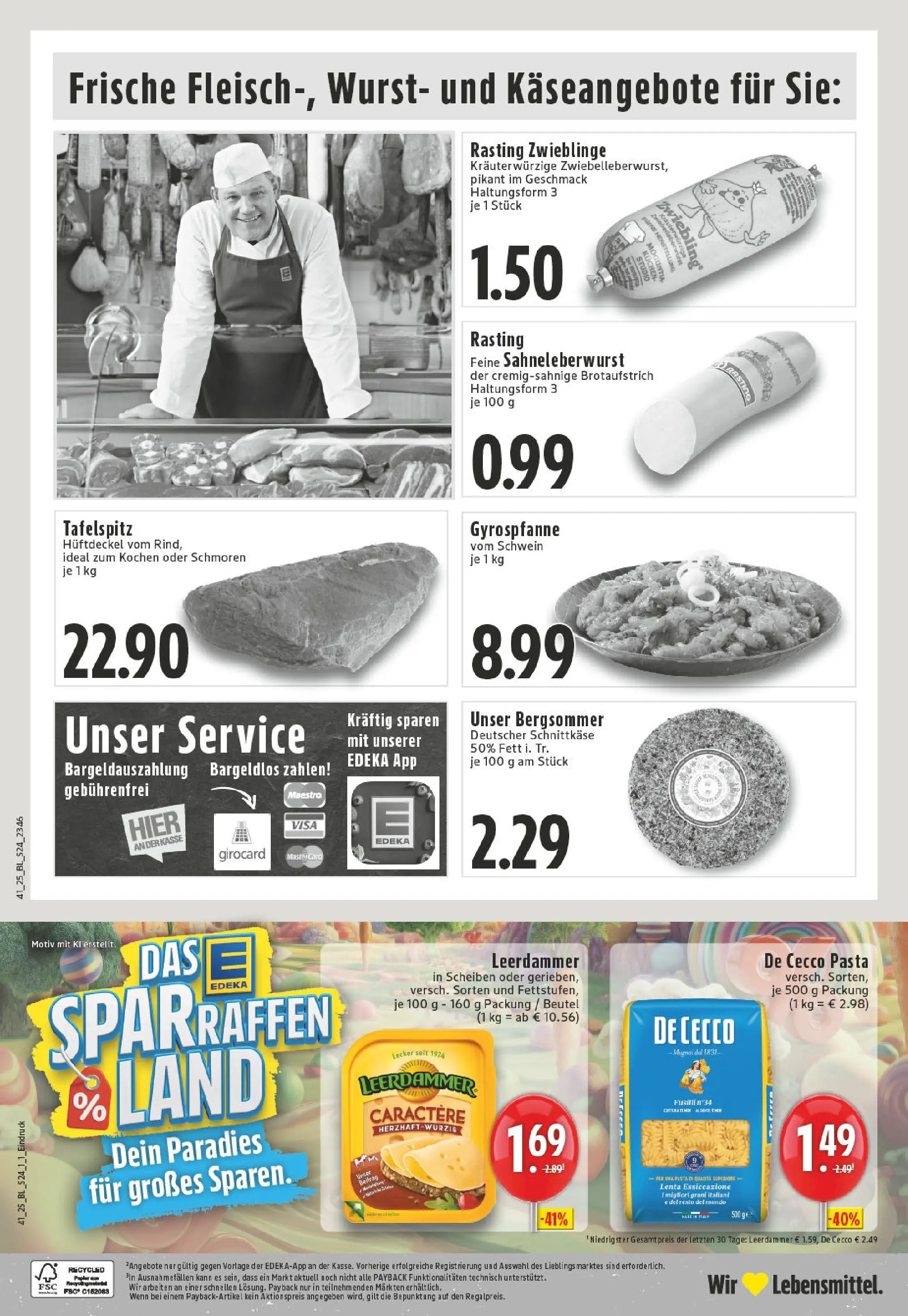 Edeka prospekt Essen	 (ab 06.10.2025) » Angebote Online | Seite: 24 | Produkte: Tafelspitz, Leerdammer, Wurst, Pasta