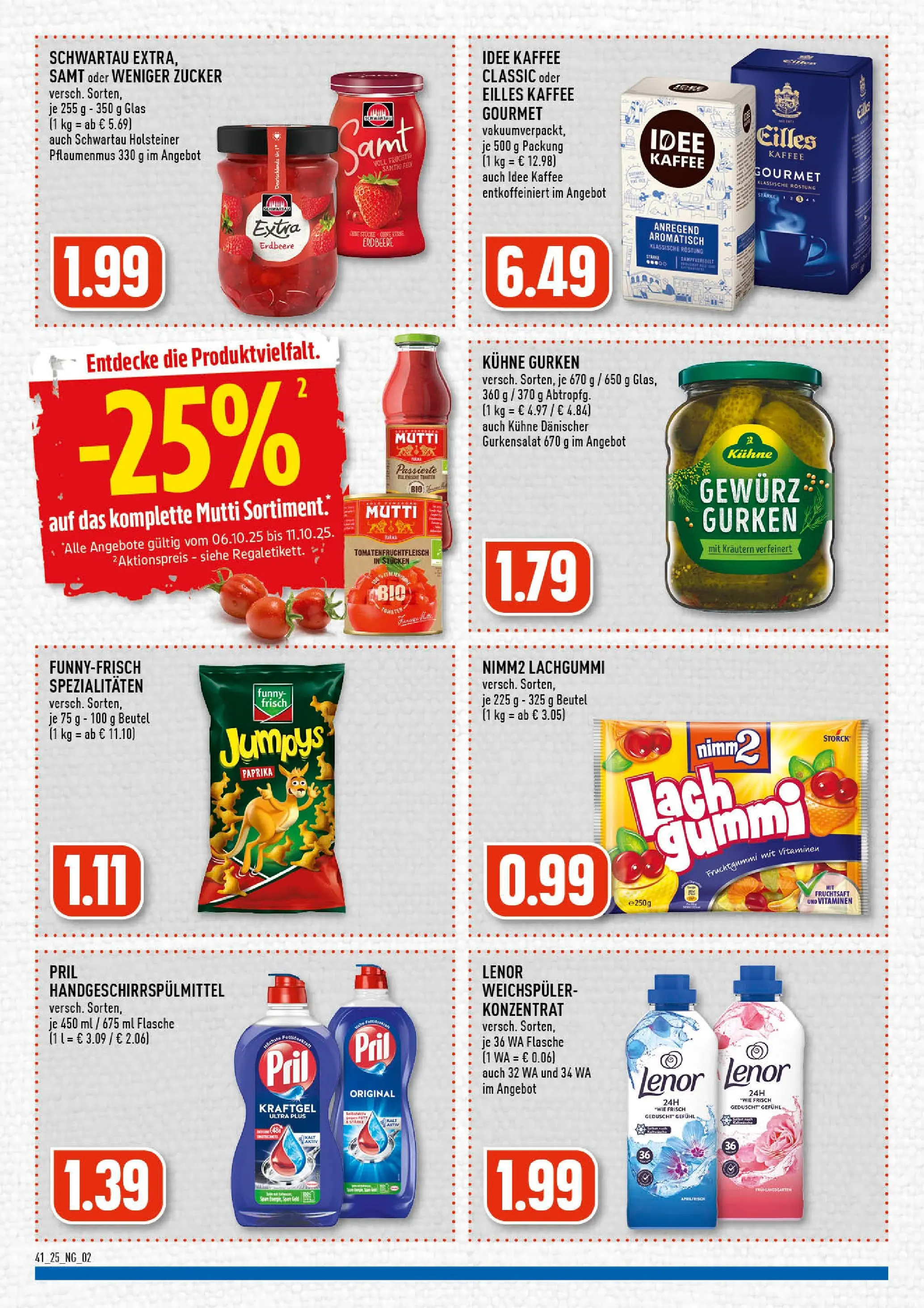 Edeka prospekt Köln-Vingst	 (ab 06.10.2025) » Angebote Online | Seite: 2 | Produkte: Eilles kaffee, Weichspüler, Pril, Fruchtsaft