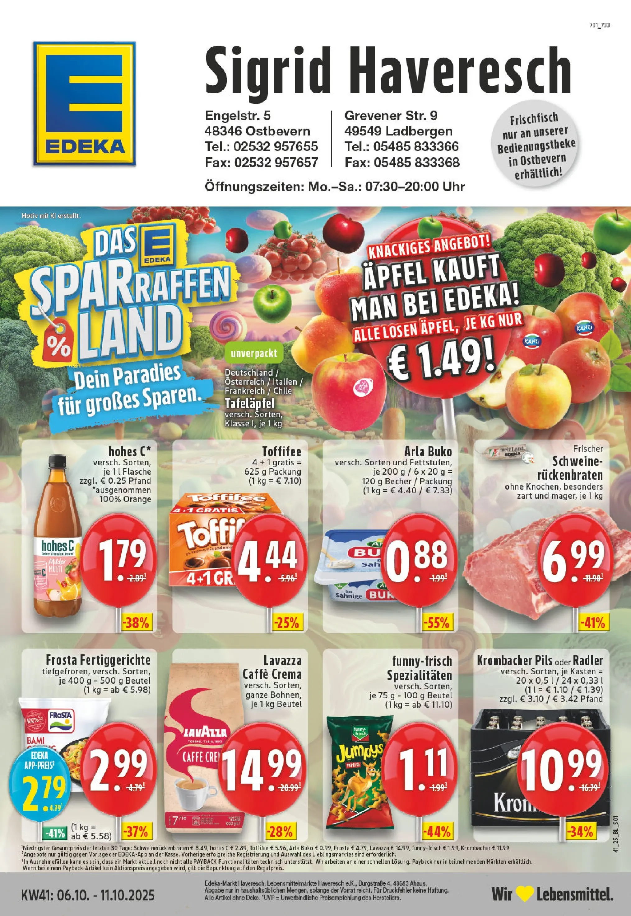 Edeka prospekt Ladbergen	 (ab 06.10.2025) » Angebote Online | Seite: 1 | Produkte: Frosta, Radler, Arla buko, Hohes c