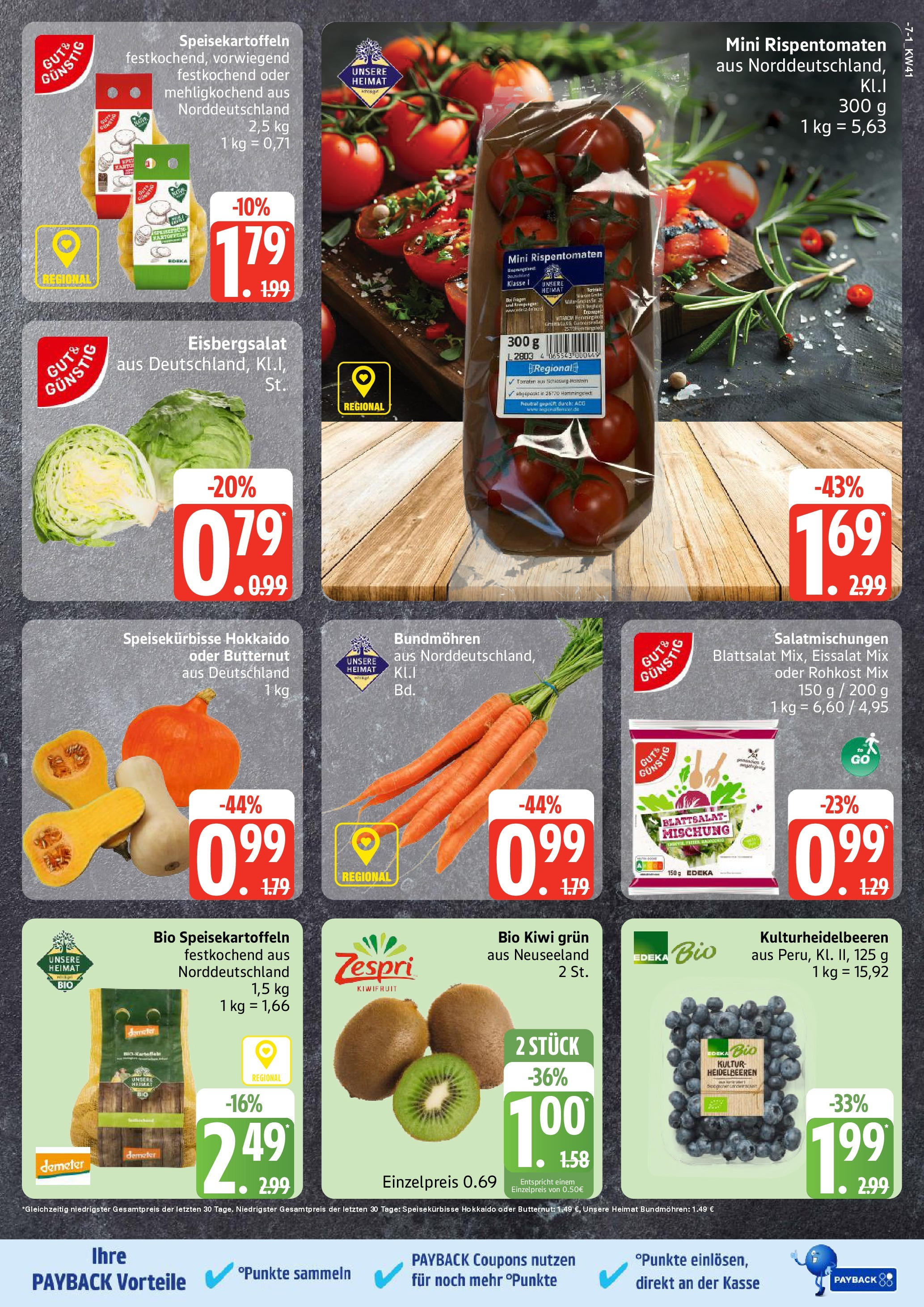 Marktkauf - Marktkauf: Wochenangebote (ab 06.10.2025) » Angebote online | Seite: 7 | Produkte: Tomaten, Eisbergsalat, Heidelbeeren, Eissalat