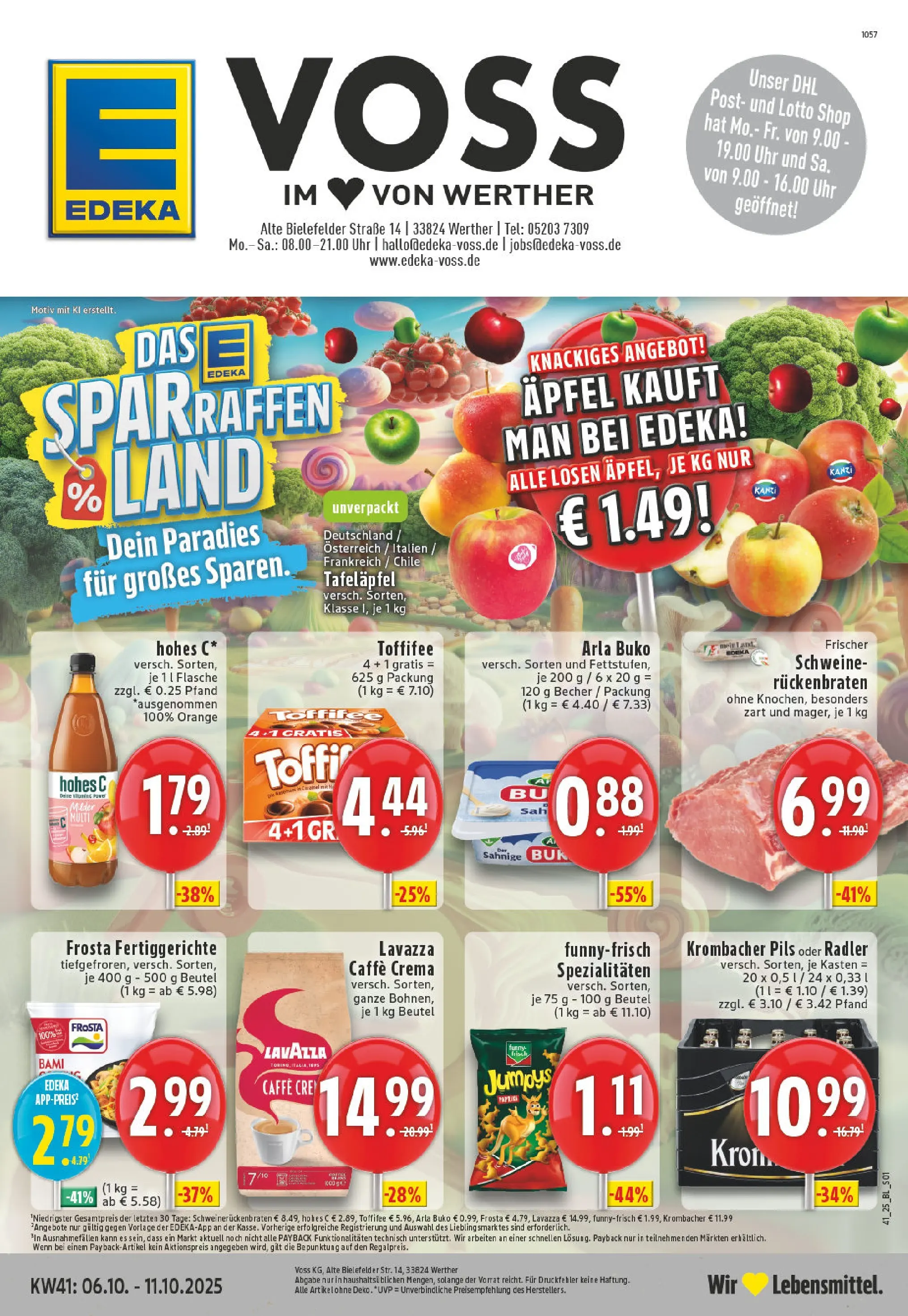 Edeka prospekt Werther	 (ab 06.10.2025) » Angebote Online | Seite: 1 | Produkte: Pils, Frosta, Fertiggerichte, Uhr