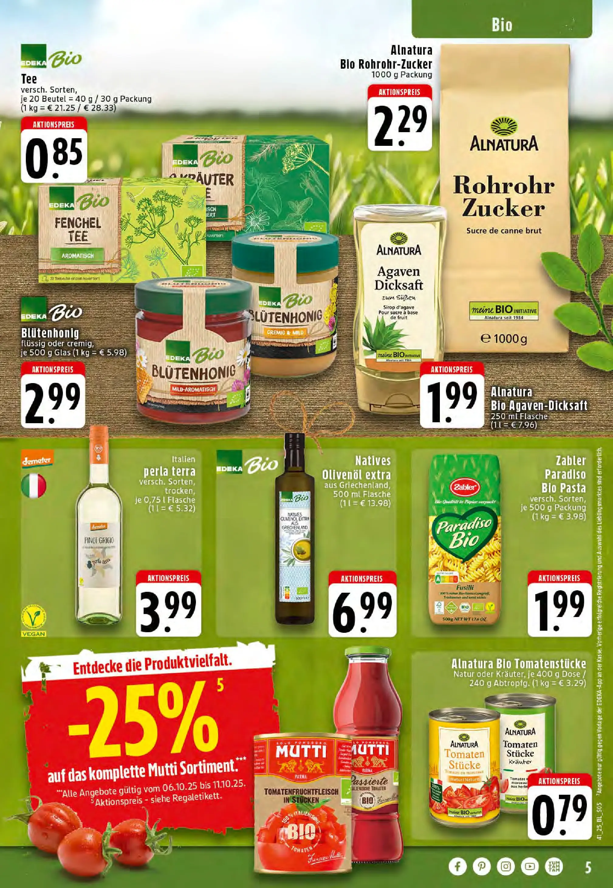 Edeka prospekt Dortmund-Eving	 (ab 06.10.2025) » Angebote Online | Seite: 5 | Produkte: Olivenol, Tomaten, Pasta, Tee