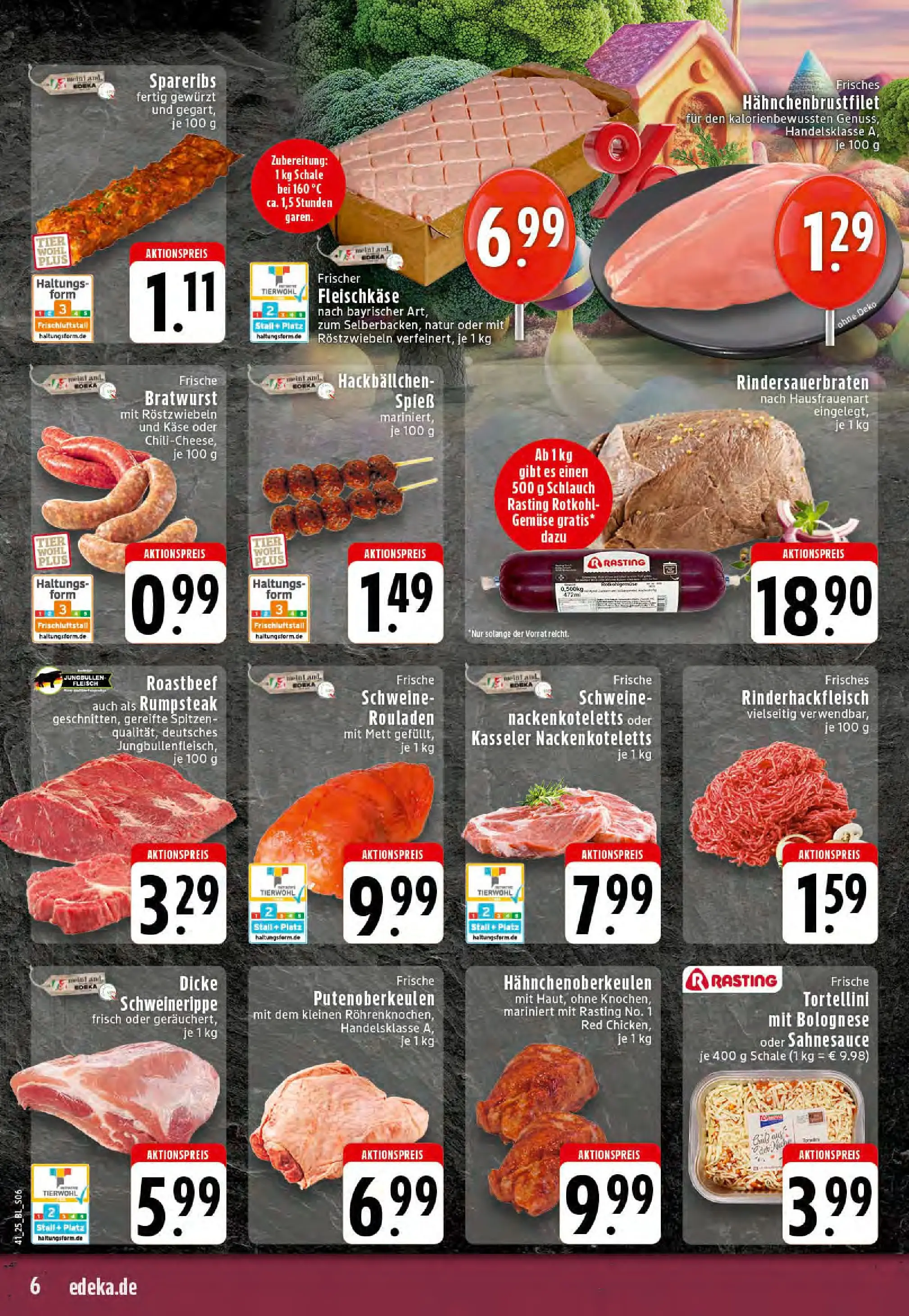 Edeka prospekt Dortmund-Eving	 (ab 06.10.2025) » Angebote Online | Seite: 6 | Produkte: Rotkohl, Roastbeef, Gemüse, Fleisch