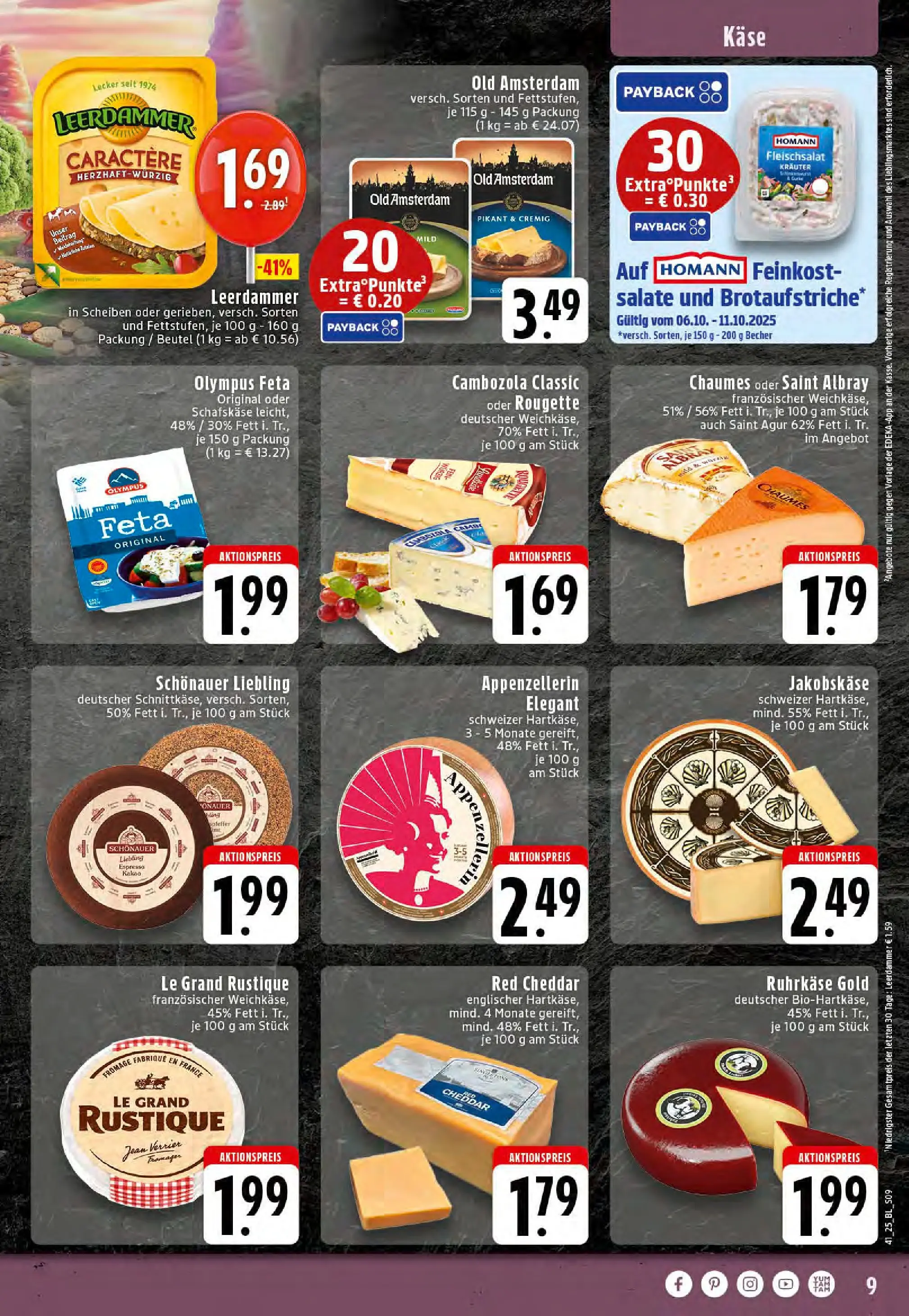 Edeka prospekt Dortmund-Eving	 (ab 06.10.2025) » Angebote Online | Seite: 9 | Produkte: Feta, Käse, Leerdammer, Schafskase