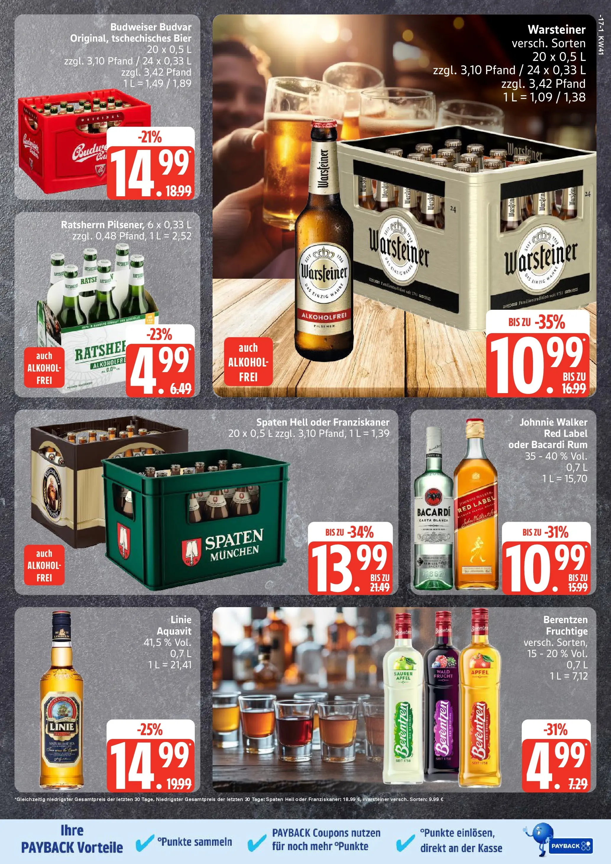Edeka prospekt Bremervörde	 (ab 06.10.2025) » Angebote Online | Seite: 17 | Produkte: Bier, Rum, Äpfel, Budweiser
