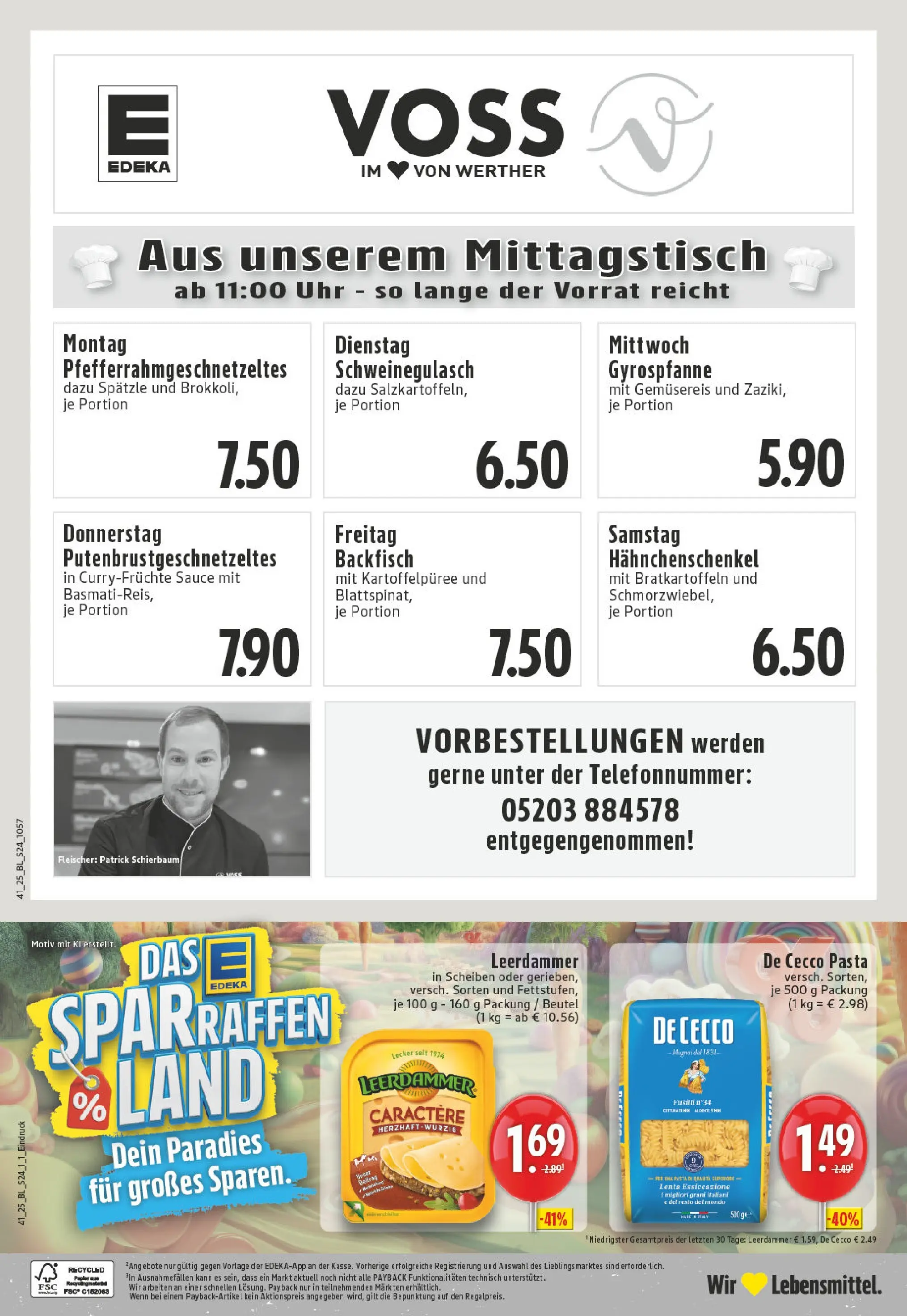 Edeka prospekt Werther	 (ab 06.10.2025) » Angebote Online | Seite: 24 | Produkte: Schweinegulasch, Hahnchenschenkel, Leerdammer, Uhr