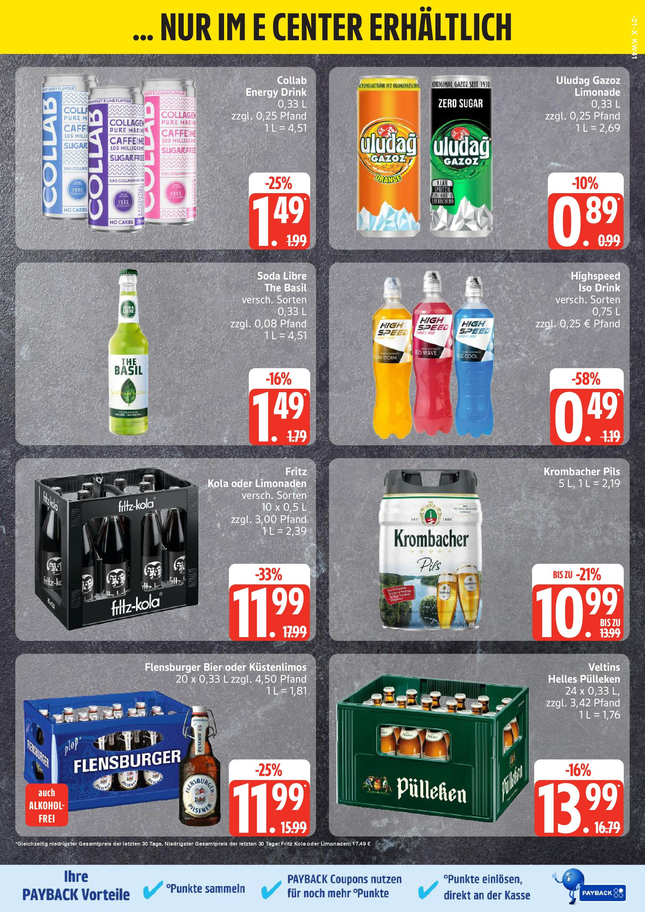 Marktkauf - Marktkauf: Wochenangebote (ab 06.10.2025) » Angebote online | Seite: 21 | Produkte: Energy, Limonade, Krombacher, Veltins