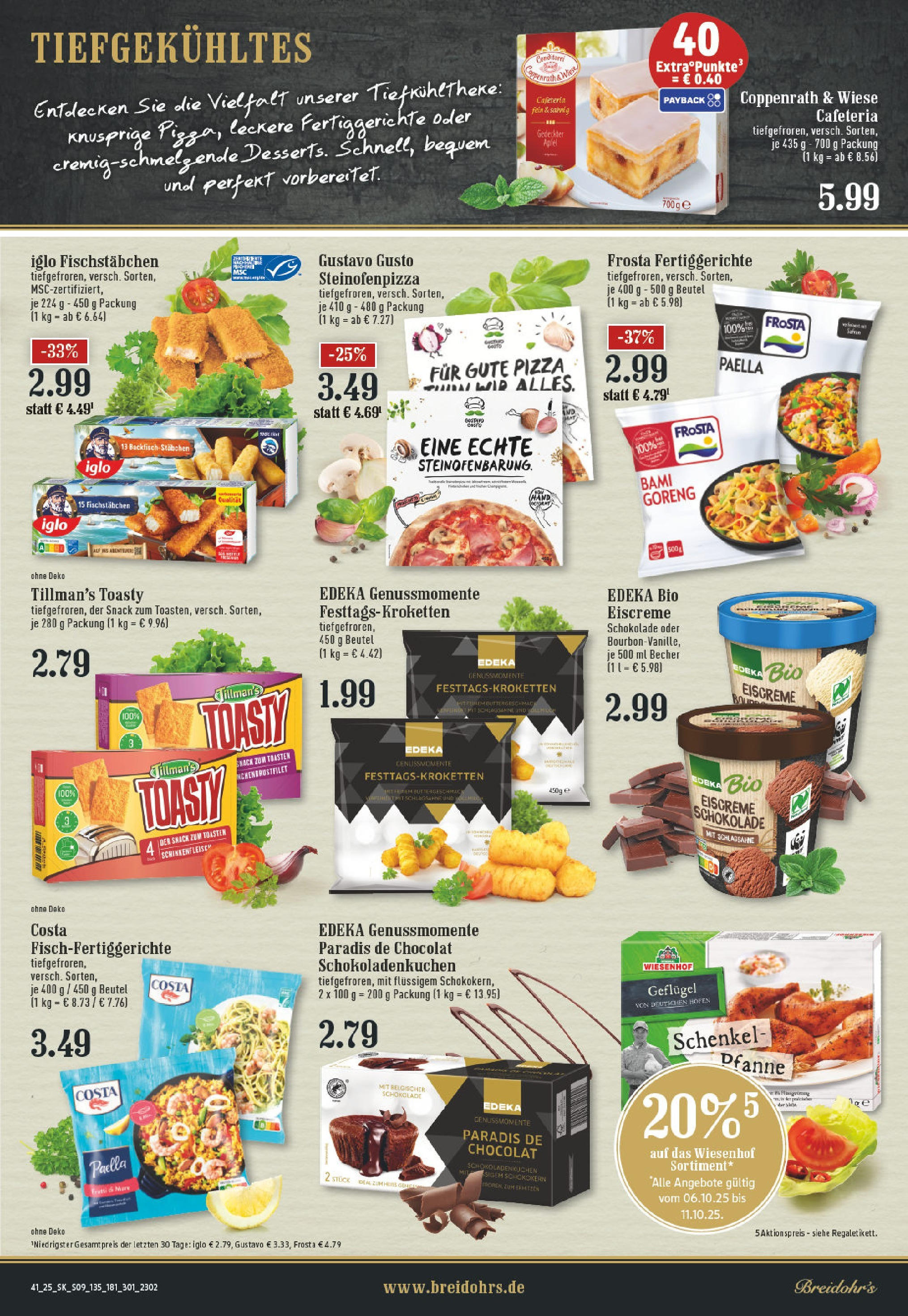 Edeka prospekt Rösrath	 (ab 06.10.2025) » Angebote Online | Seite: 9 | Produkte: Gustavo gusto, Schokolade, Iglo, Fertiggerichte