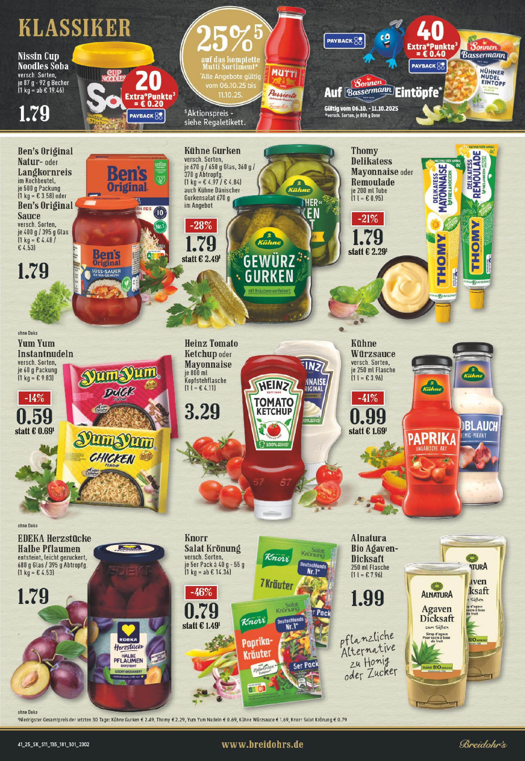 Edeka prospekt Rösrath	 (ab 06.10.2025) » Angebote Online | Seite: 11 | Produkte: Pflaumen, Dressing, Nudeln, Ketchup