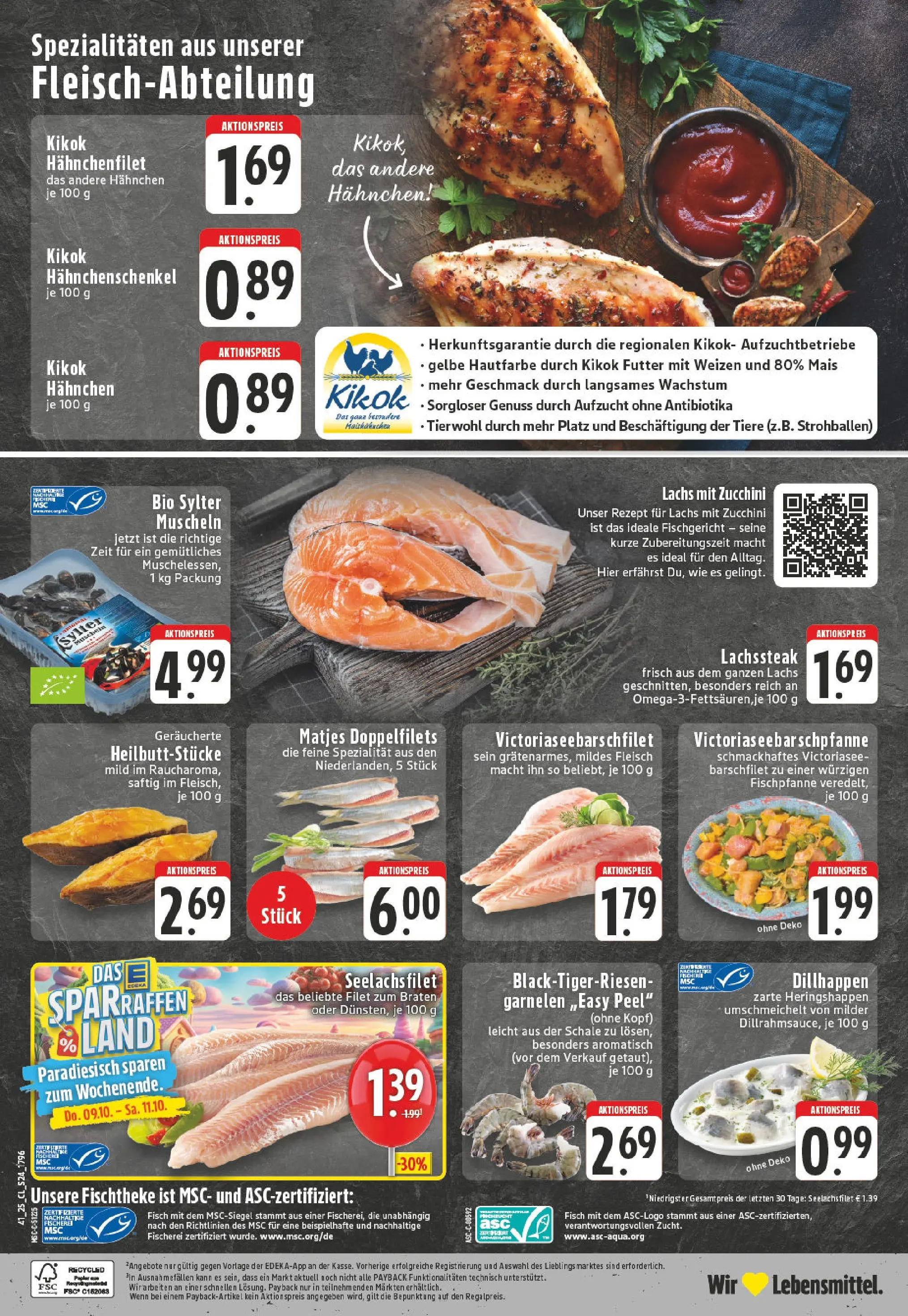 Edeka prospekt Verl	 (ab 06.10.2025) » Angebote Online | Seite: 24 | Produkte: Hahnchenschenkel, Garnelen, Fisch, Zucchini