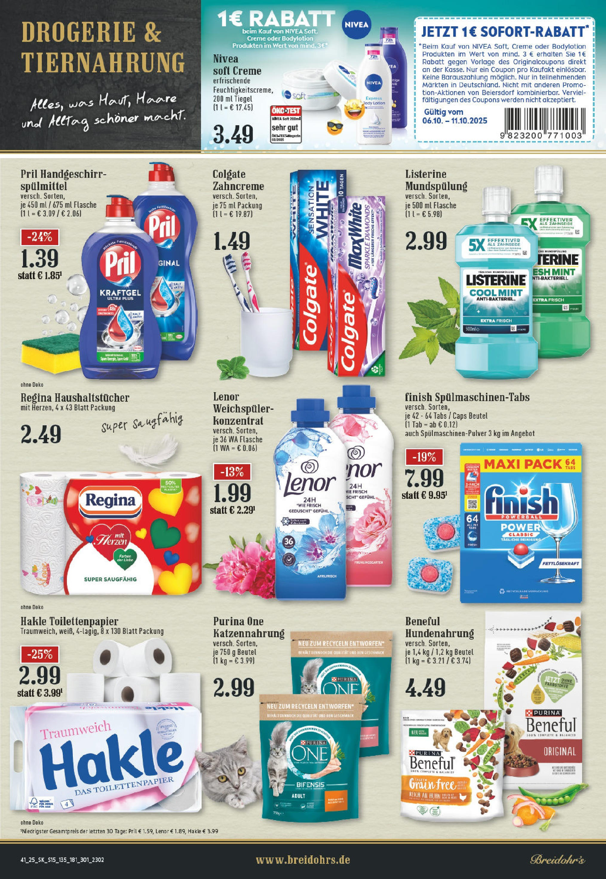 Edeka prospekt Rösrath	 (ab 06.10.2025) » Angebote Online | Seite: 15 | Produkte: Lenor, Pril, Listerine, Toilettenpapier