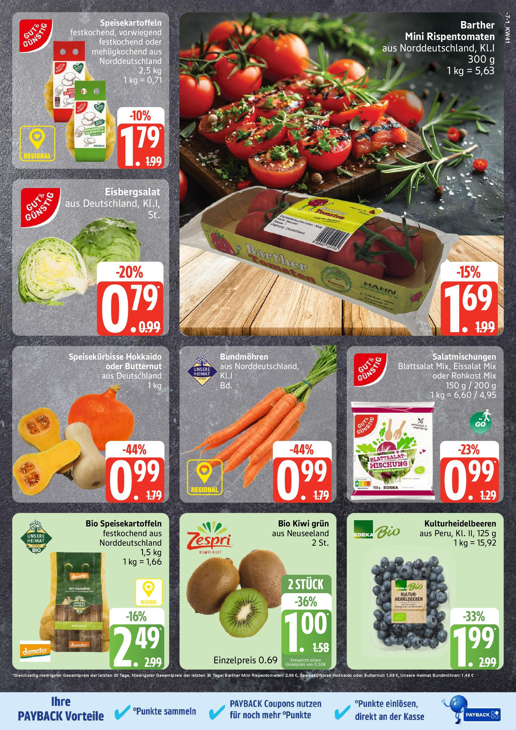 Marktkauf - Marktkauf: Wochenangebote (ab 06.10.2025) » Angebote online | Seite: 7 | Produkte: Eisbergsalat, Heidelbeeren, Eissalat, Kartoffeln