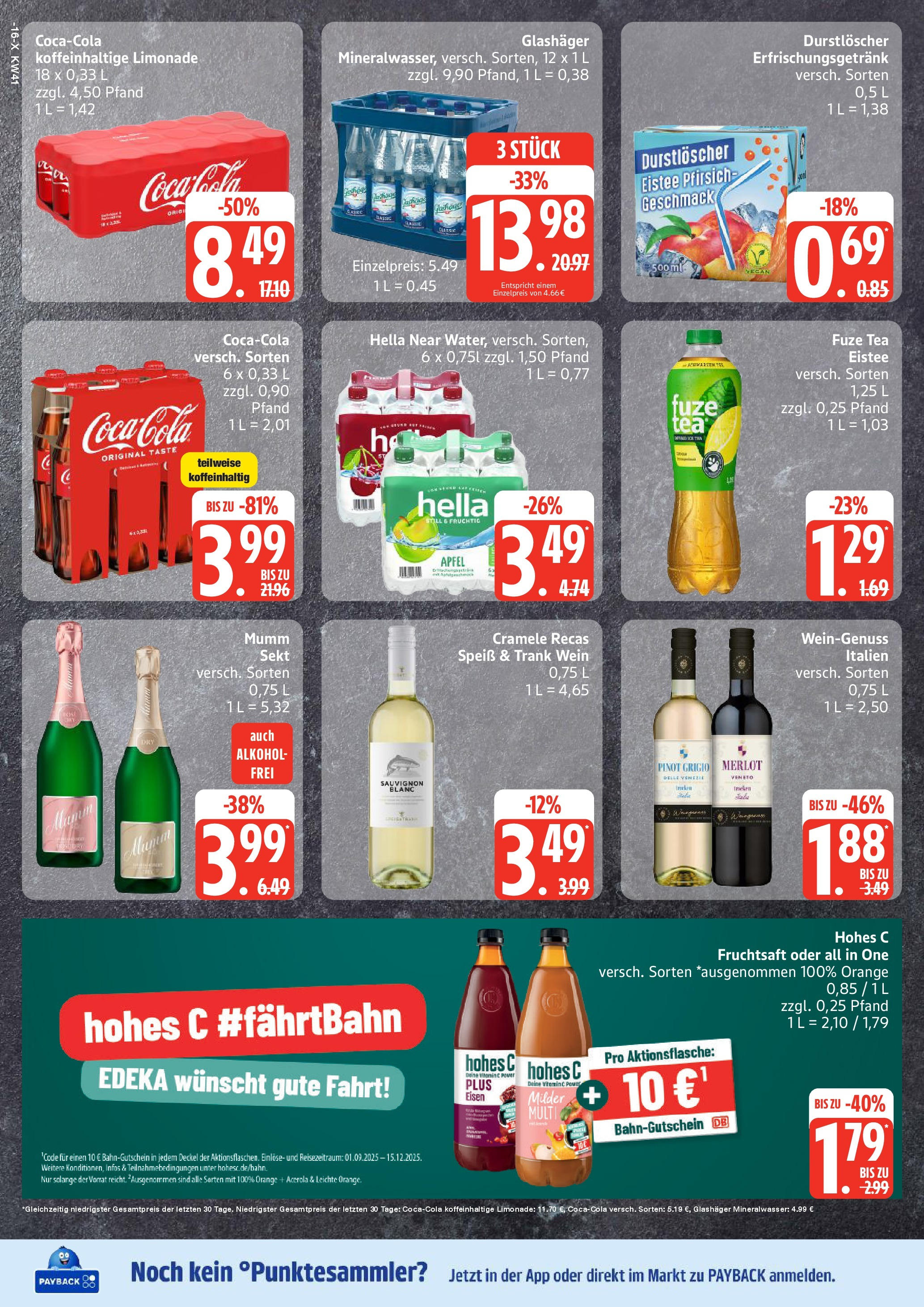 Marktkauf - Marktkauf: Wochenangebote (ab 06.10.2025) » Angebote online | Seite: 16 | Produkte: Fuze tea, Merlot, Mineralwasser, Fruchtsaft