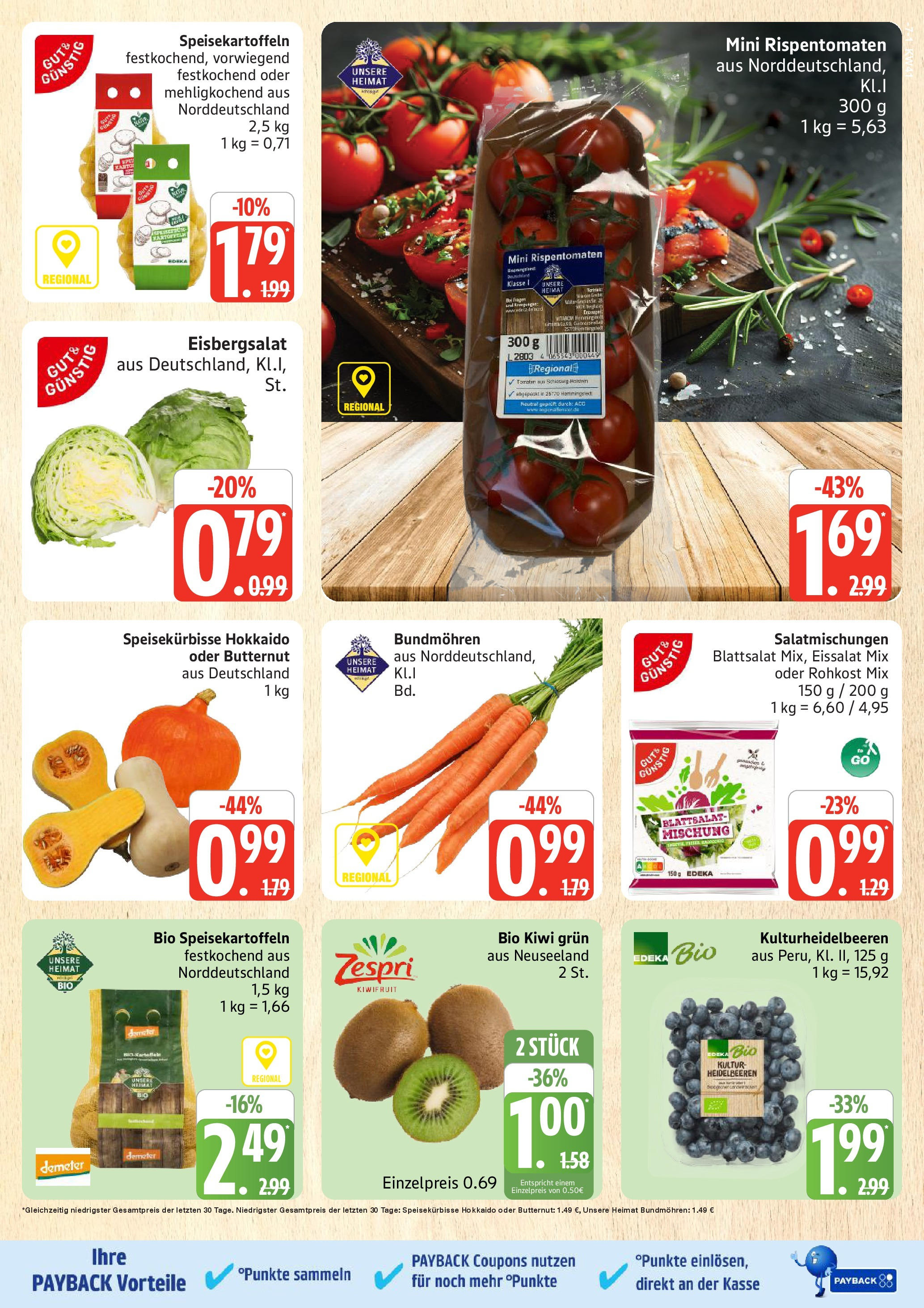 Marktkauf - Marktkauf: Wochenangebote (ab 06.10.2025) » Angebote online | Seite: 7 | Produkte: Heidelbeeren, Eissalat, Kartoffeln, Kiwi