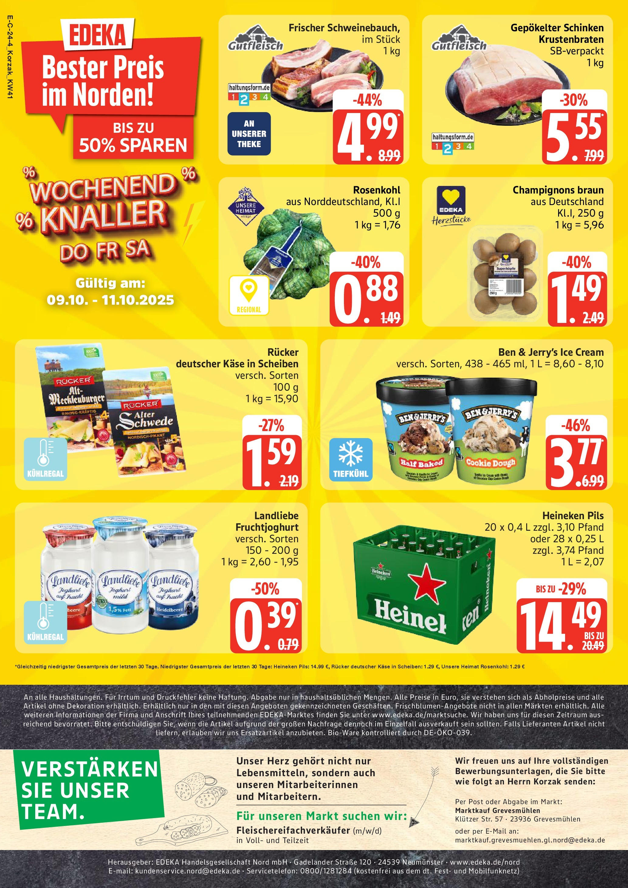 Marktkauf - Marktkauf: Wochenangebote (ab 06.10.2025) » Angebote online | Seite: 24 | Produkte: Krustenbraten, Heineken, Champignons, Schinken