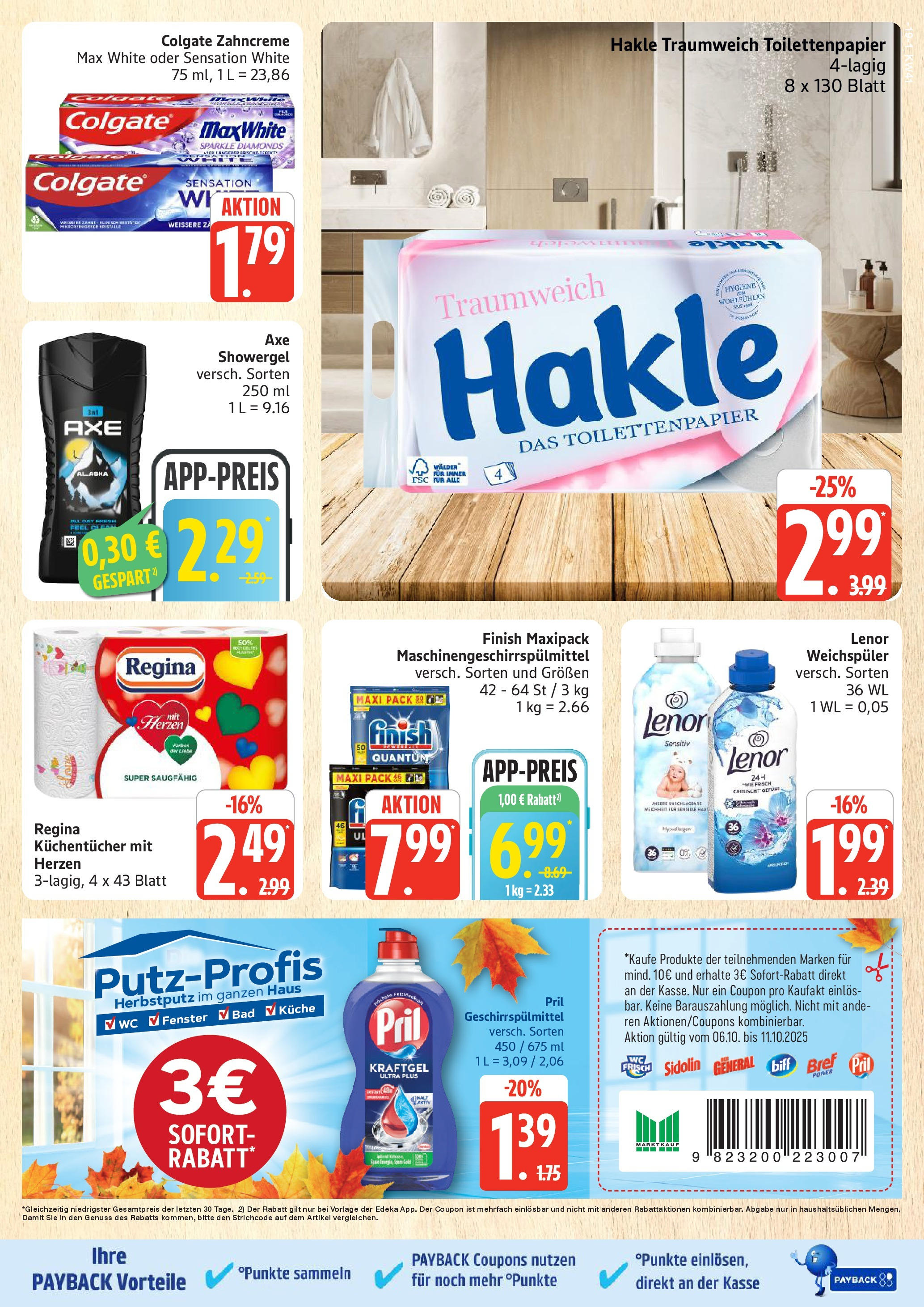 Marktkauf - Marktkauf: Wochenangebote (ab 06.10.2025) » Angebote online | Seite: 19 | Produkte: Küche, Finish, Weichspüler, Toilettenpapier