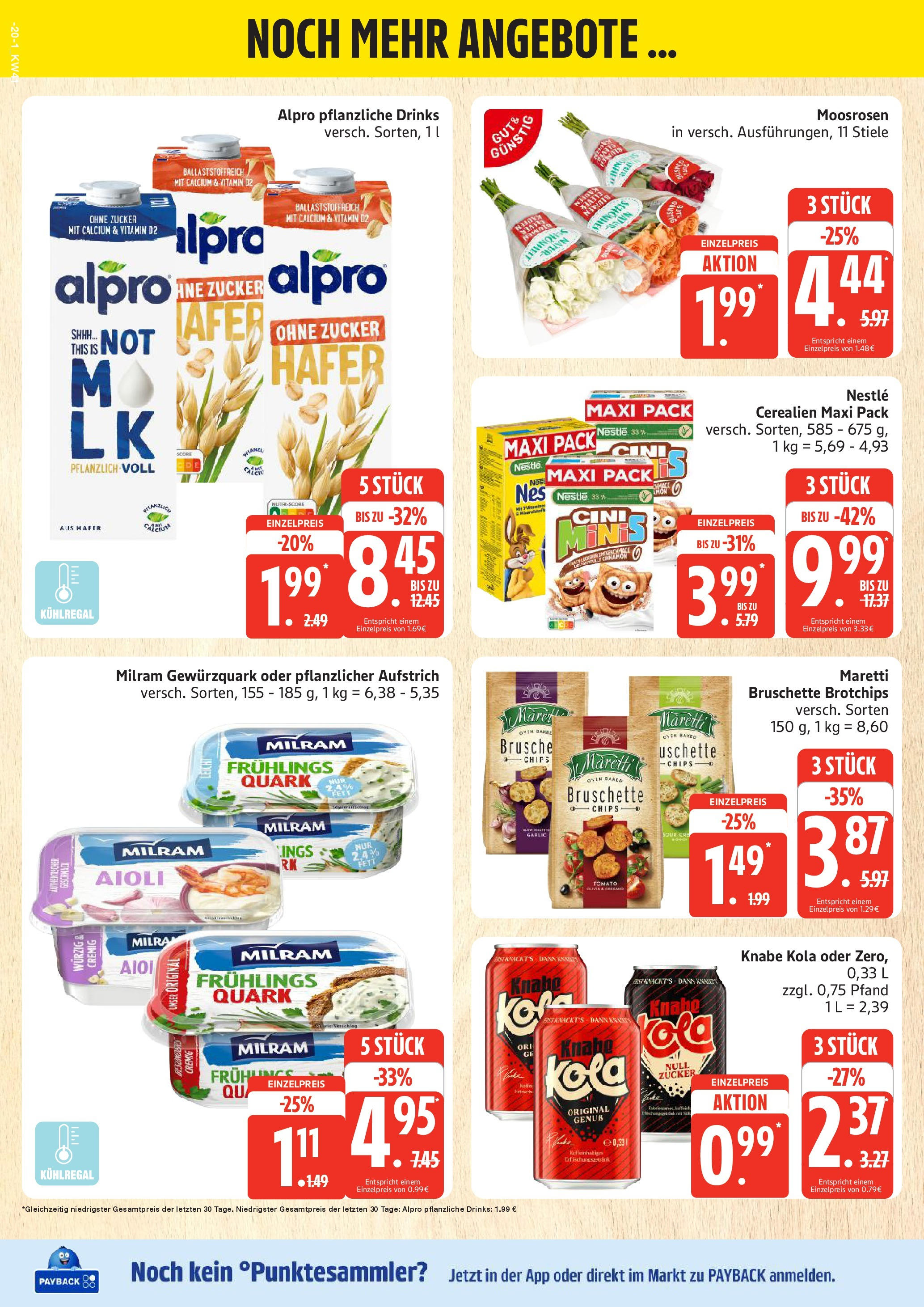 Marktkauf - Marktkauf: Wochenangebote (ab 06.10.2025) » Angebote online | Seite: 20 | Produkte: Quark, Alpro, Milram, Chips