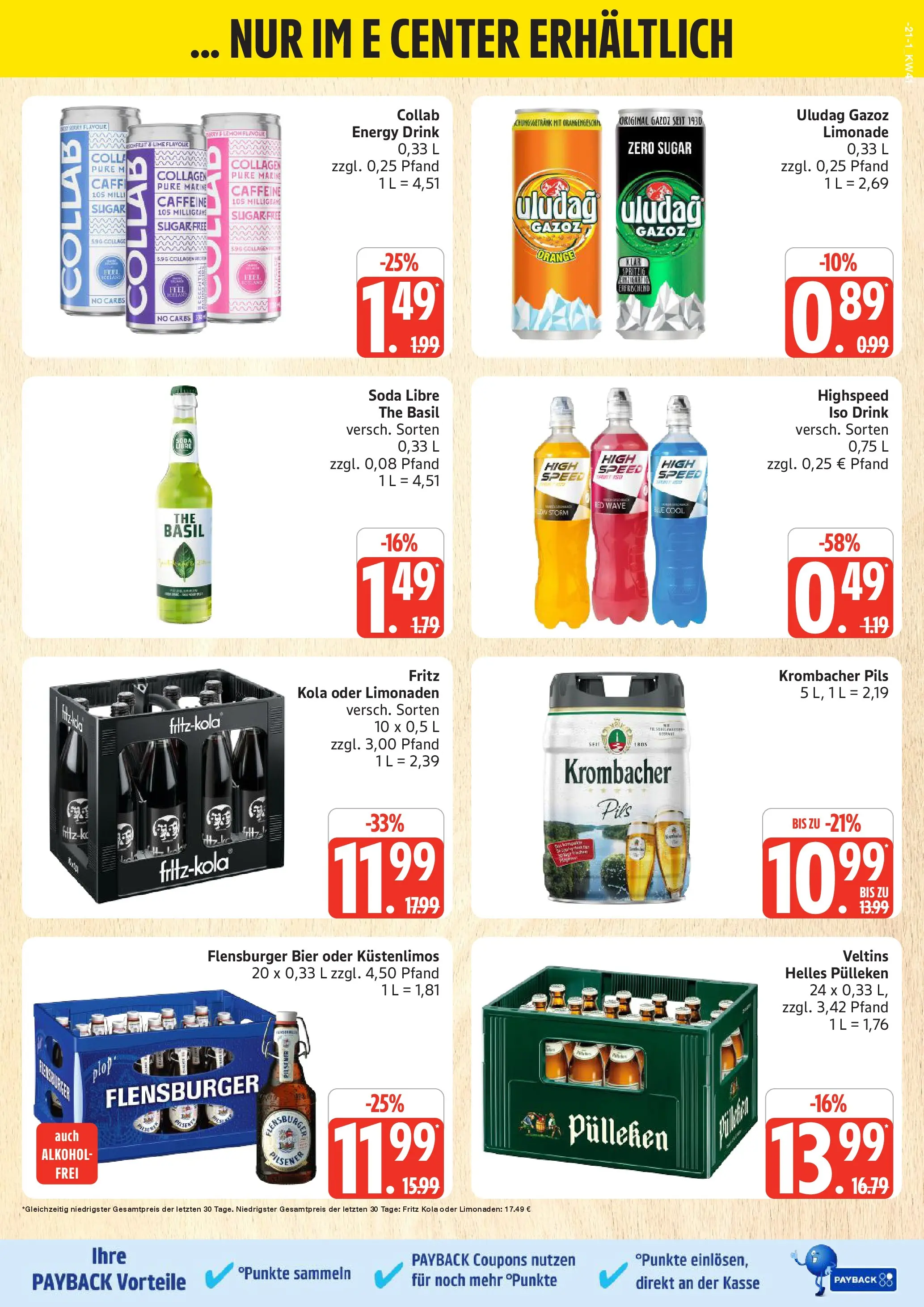Edeka prospekt Schleswig	 (ab 05.10.2025) » Angebote Online | Seite: 21 | Produkte: Helles pulleken, Pils, Limonade, Krombacher