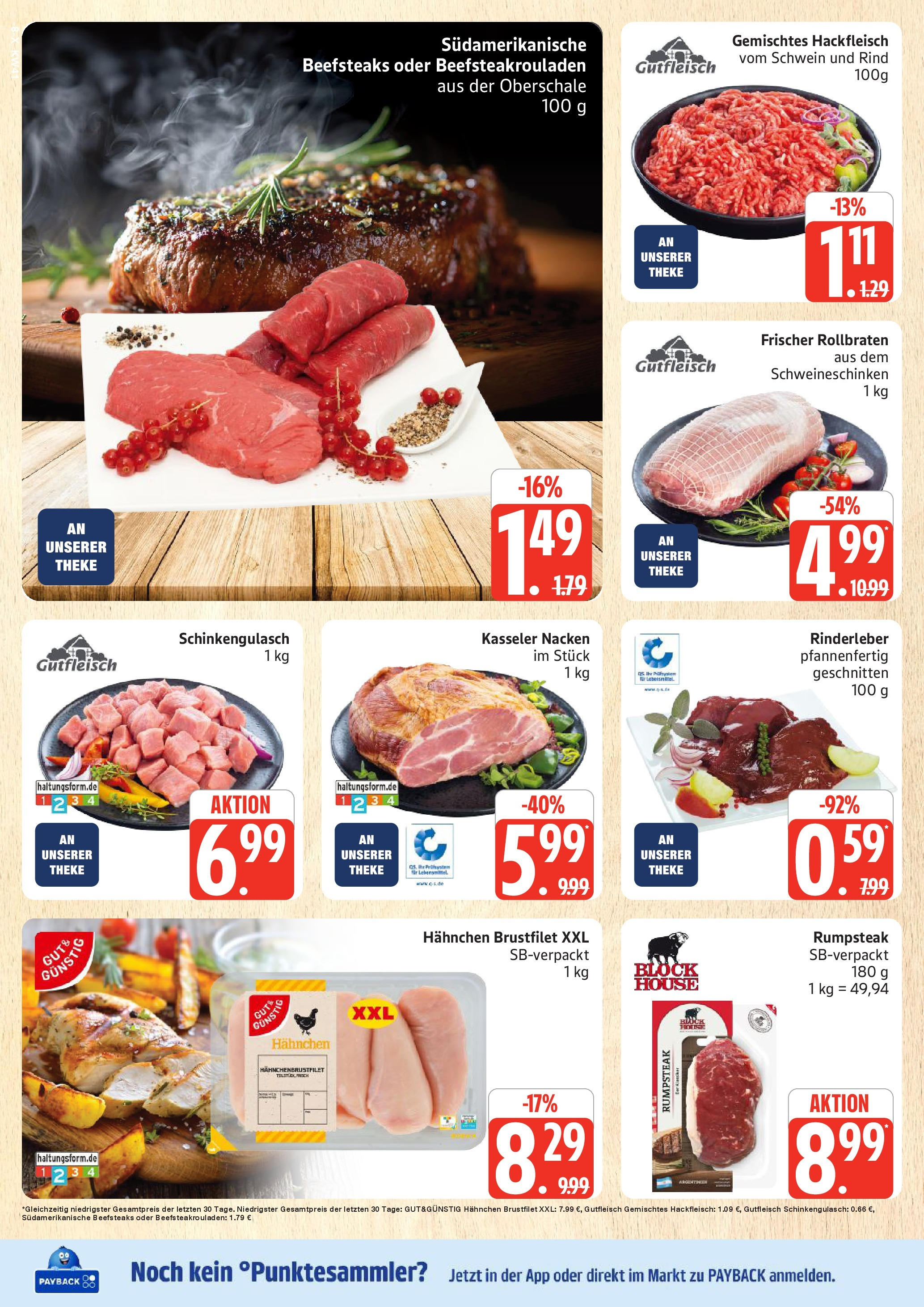Marktkauf - Marktkauf: Wochenangebote (ab 06.10.2025) » Angebote online | Seite: 8 | Produkte: Rumpsteak, Hahnchen, Kasseler nacken, Hackfleisch