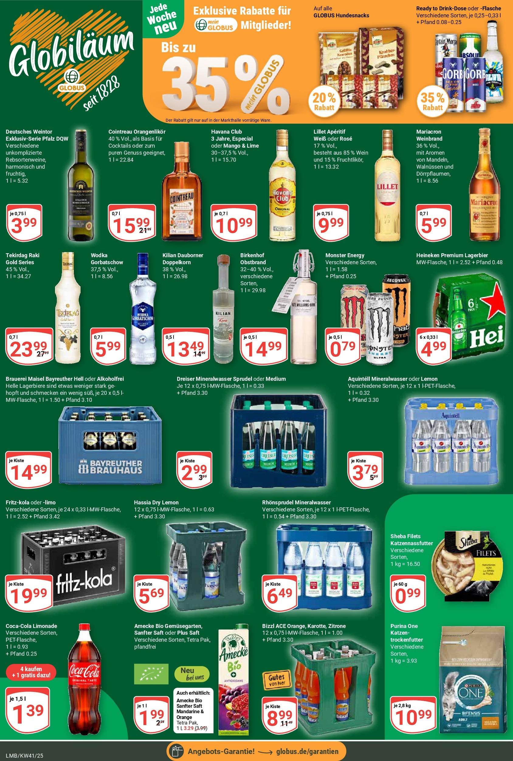 Globus prospekt Limburg	 (ab 06.10.2025) » Angebote online | Seite: 3 | Produkte: Purina one, Coca cola, Zitrone, Wein