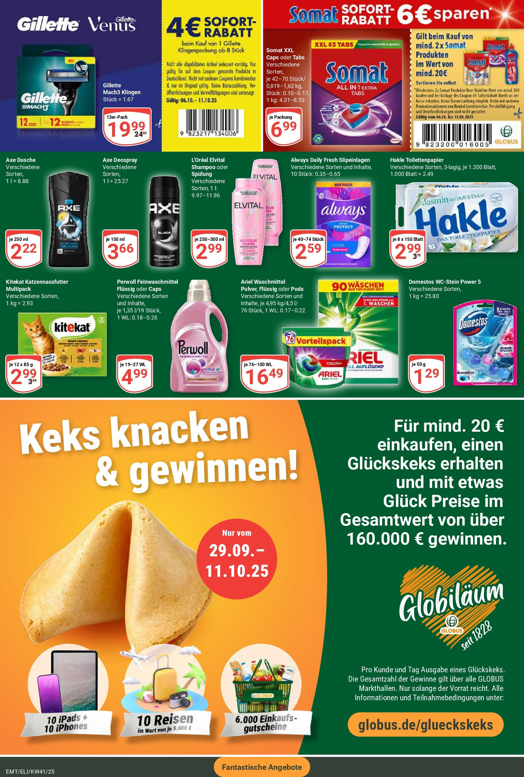 Globus prospekt Mittelhausen	 (ab 06.10.2025) » Angebote online | Seite: 5 | Produkte: Dusche, Spülung, Waschmittel, Deospray