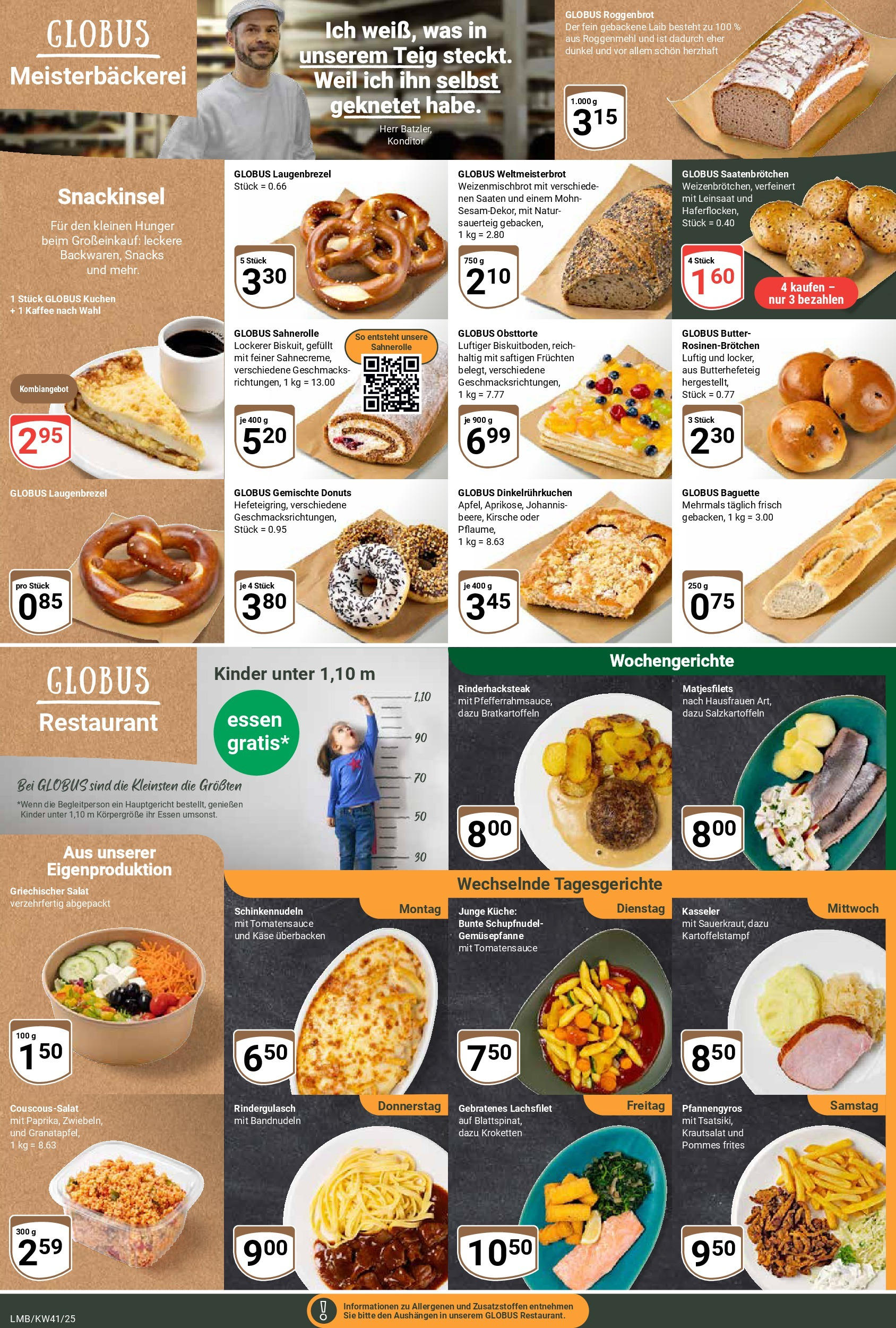 Globus prospekt Limburg	 (ab 06.10.2025) » Angebote online | Seite: 7 | Produkte: Butter, Küche, Baguette, Donuts