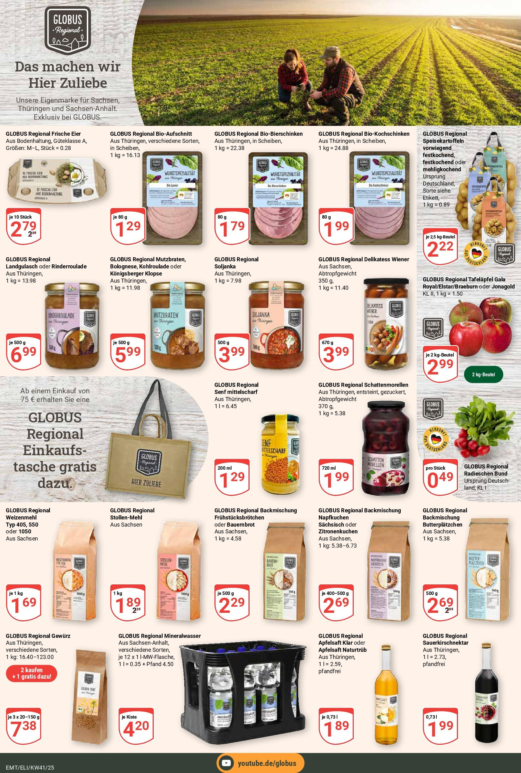Globus prospekt Mittelhausen	 (ab 06.10.2025) » Angebote online | Seite: 11 | Produkte: Tasche, Butter, Weizenmehl, Apfelsaft