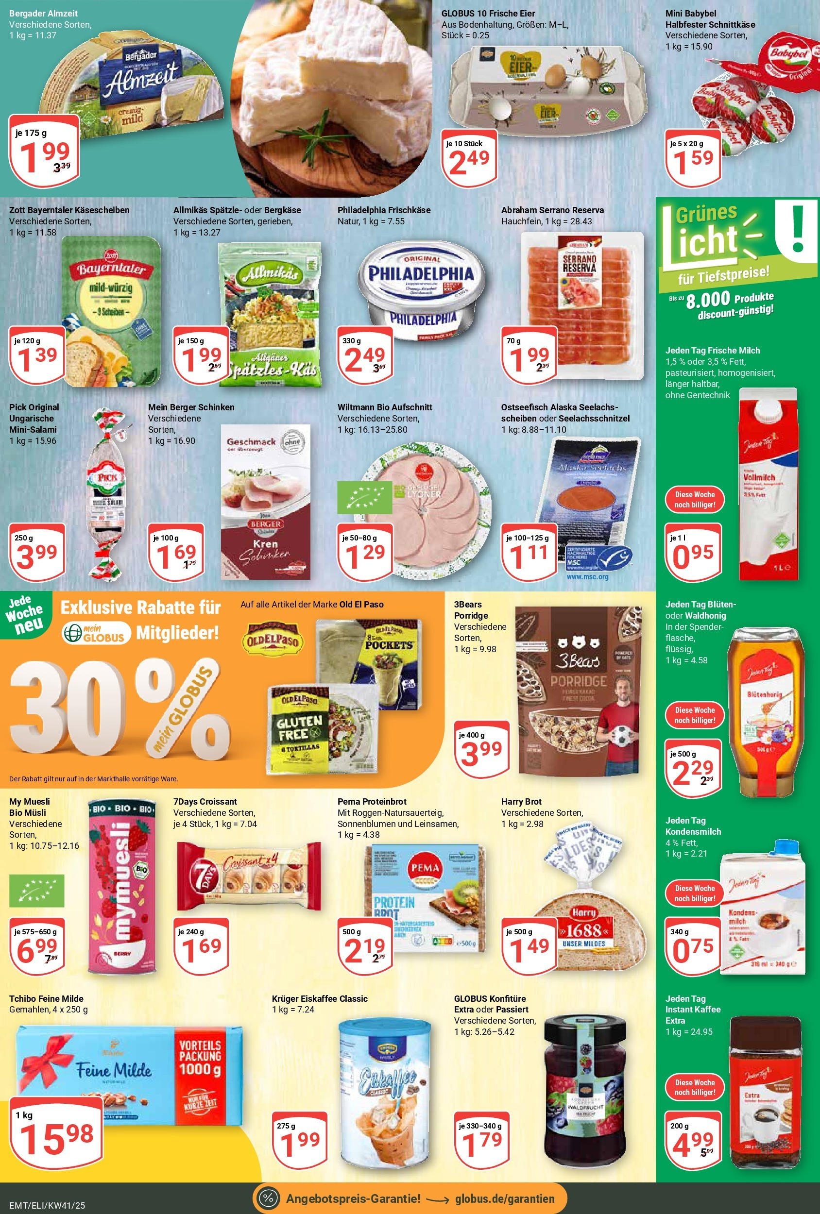 Globus prospekt Mittelhausen	 (ab 06.10.2025) » Angebote online | Seite: 15 | Produkte: Eier, Kaffee, Croissant, Babybel