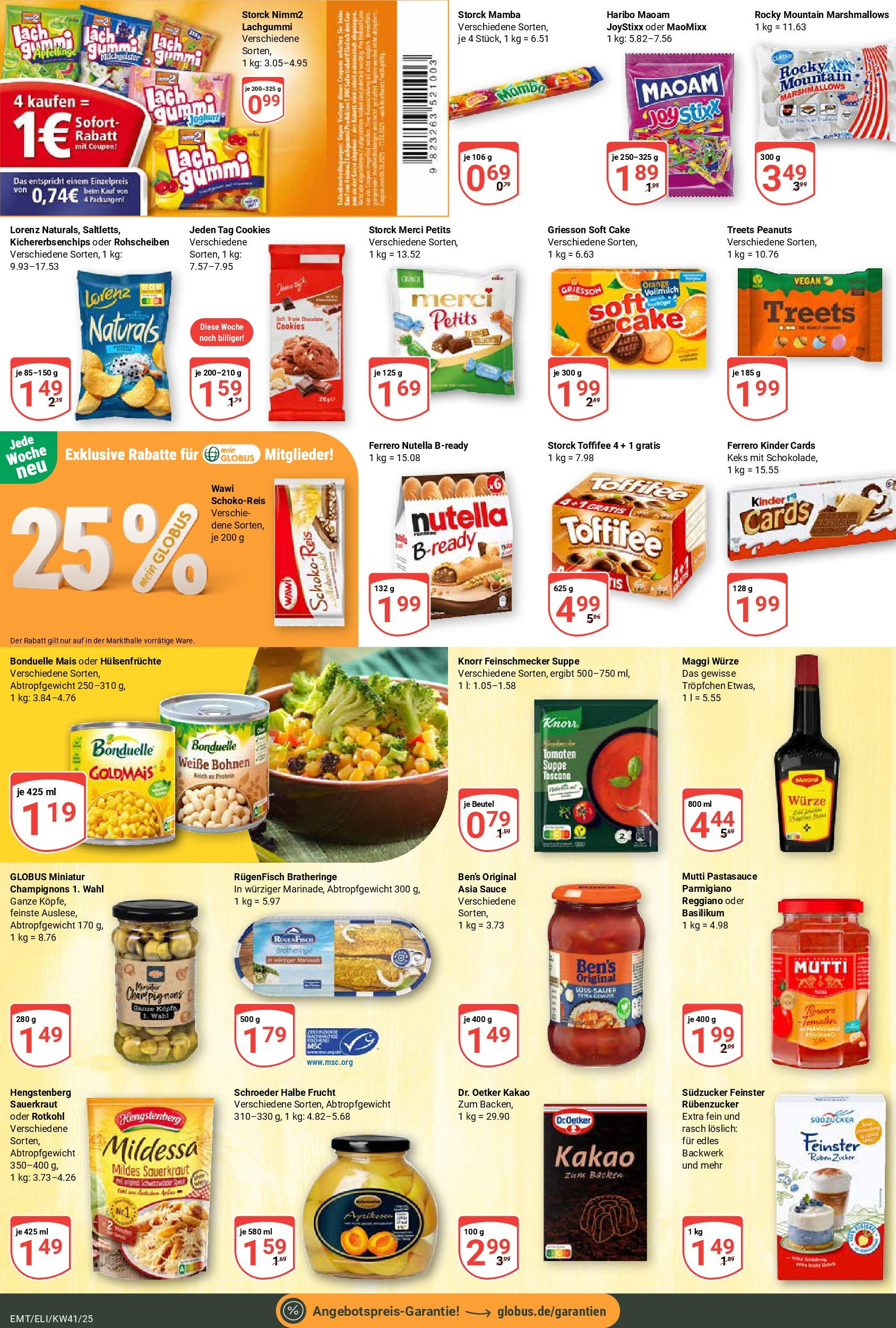 Globus prospekt Mittelhausen	 (ab 06.10.2025) » Angebote online | Seite: 16 | Produkte: Merci, Maggi, Joghurt, Champignons