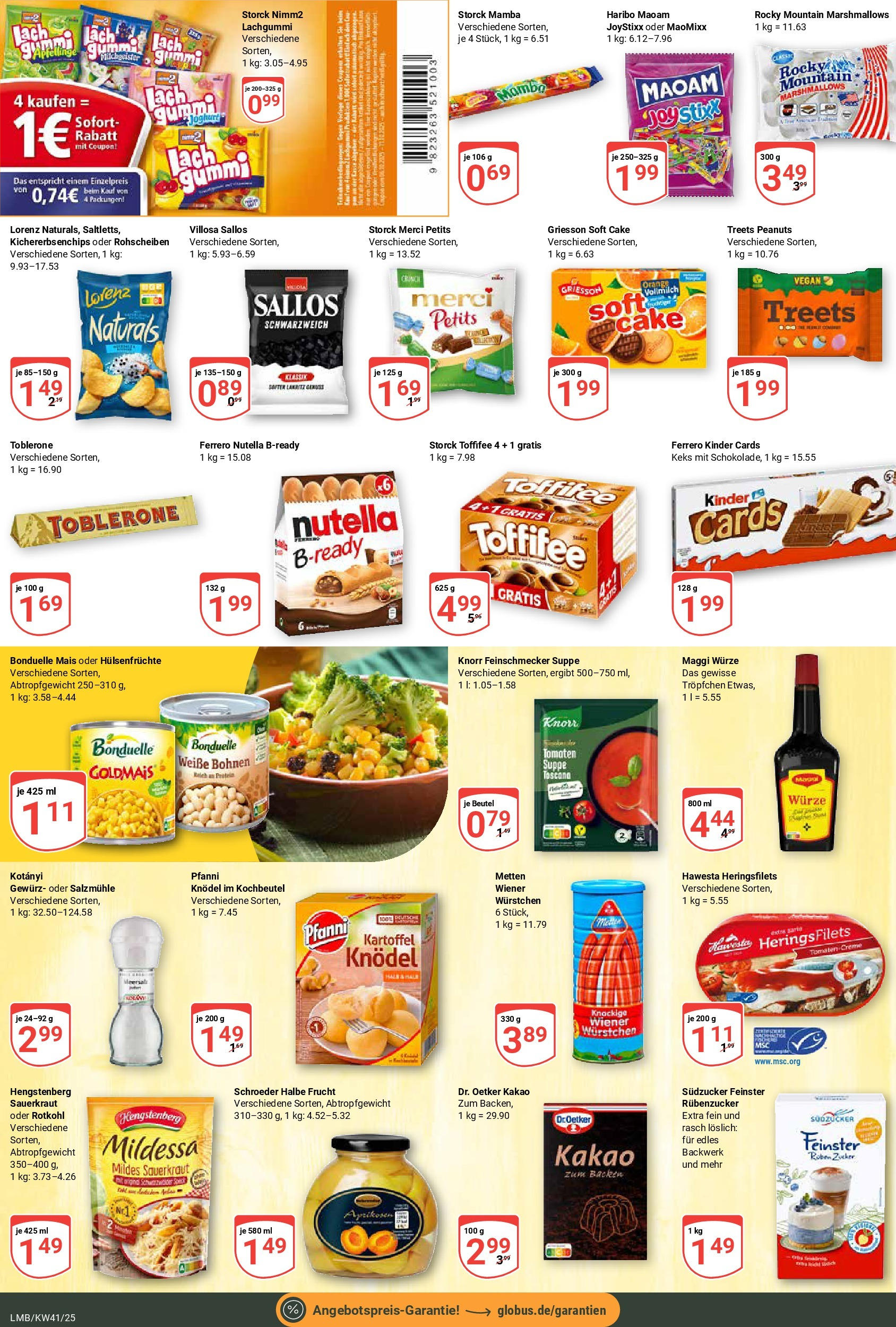 Globus prospekt Limburg	 (ab 06.10.2025) » Angebote online | Seite: 15 | Produkte: Wiener wurstchen, Haribo, Knorr, Creme