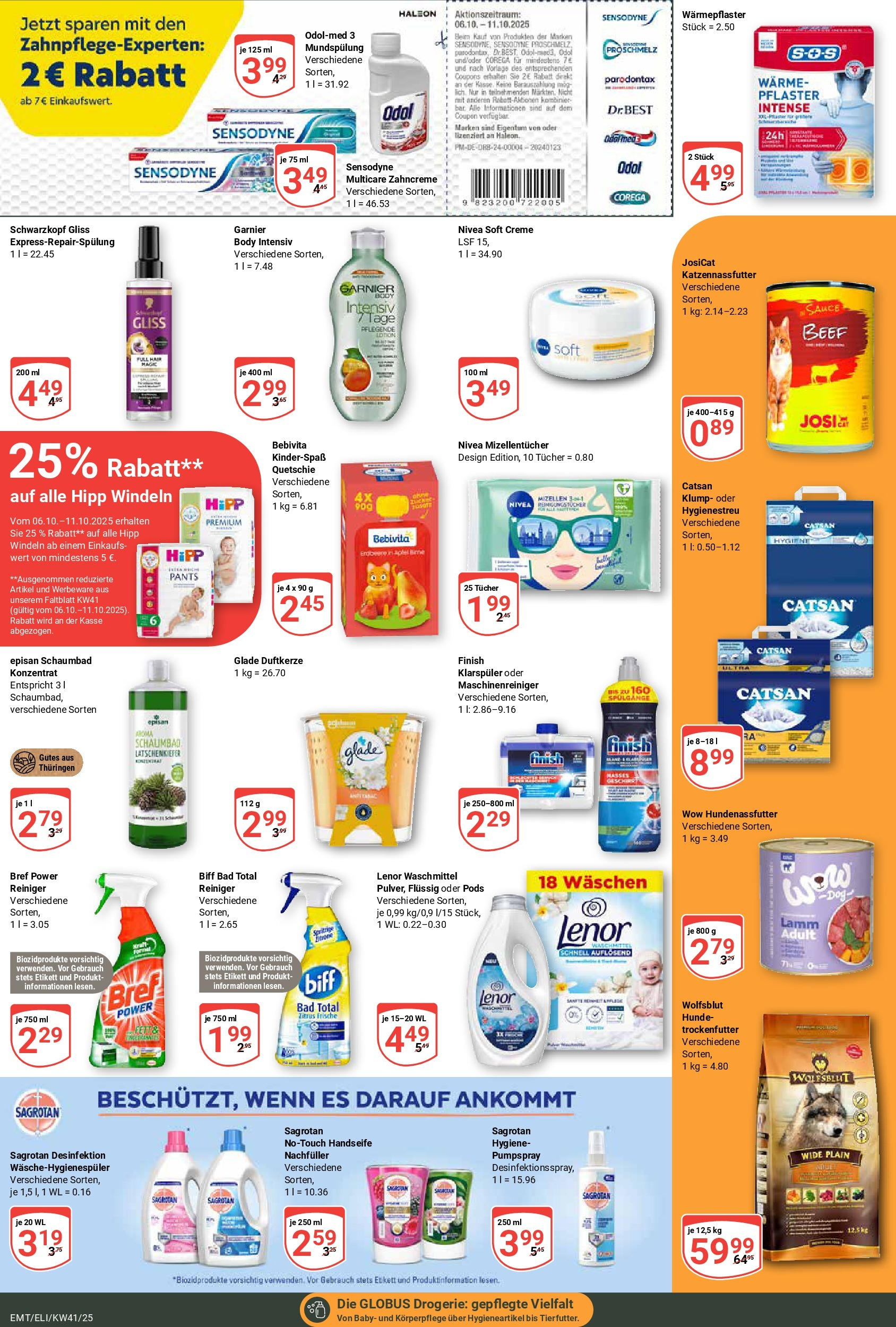 Globus prospekt Mittelhausen	 (ab 06.10.2025) » Angebote online | Seite: 19 | Produkte: Lenor, Bad, Finish, Waschmittel