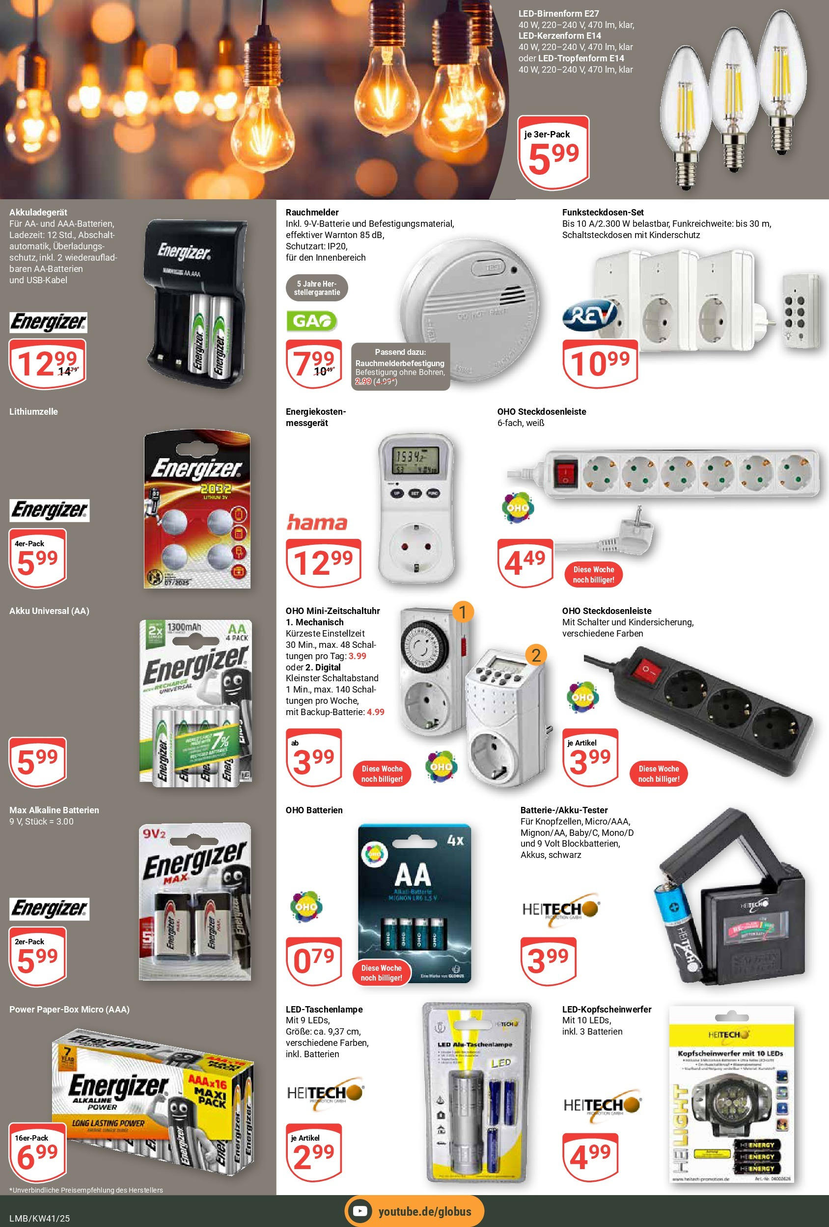 Globus prospekt Limburg	 (ab 06.10.2025) » Angebote online | Seite: 22 | Produkte: Batterien, Schal