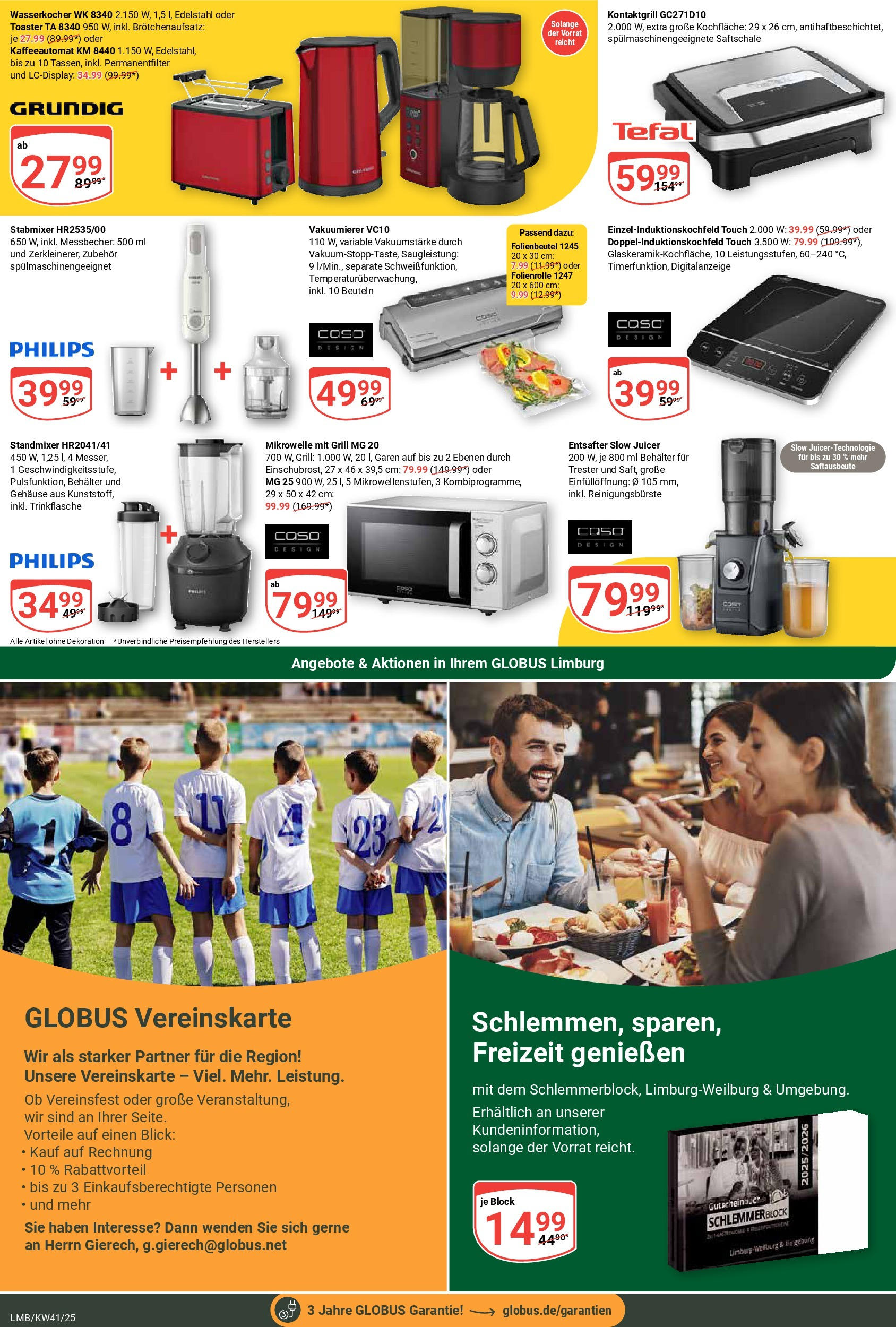 Globus prospekt Limburg	 (ab 06.10.2025) » Angebote online | Seite: 24 | Produkte: Philips, Toaster, Vakuumierer, Stabmixer