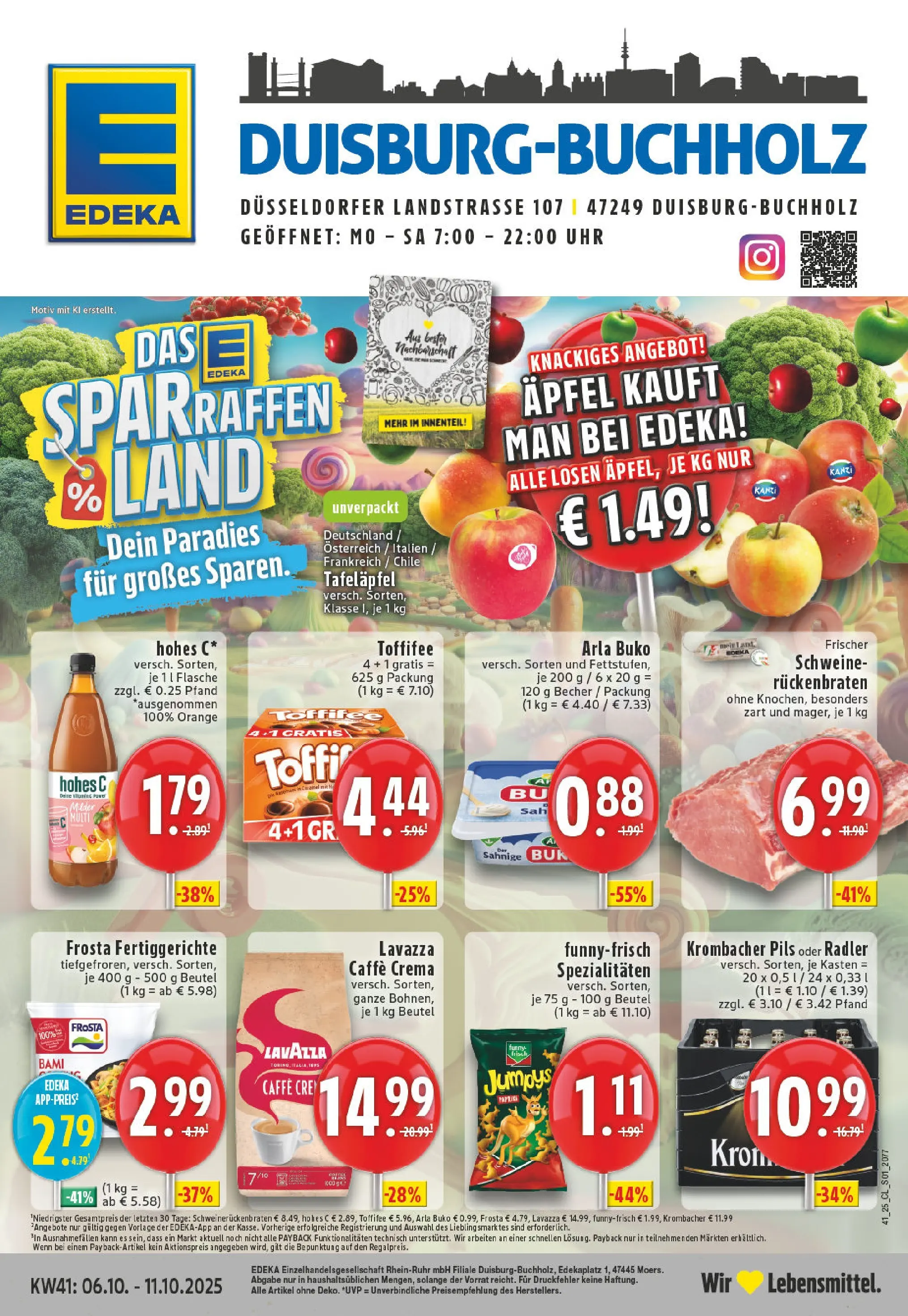Edeka prospekt Duisburg	 (ab 06.10.2025) » Angebote Online | Seite: 1 | Produkte: Lavazza, Pils, Toffifee, Krombacher