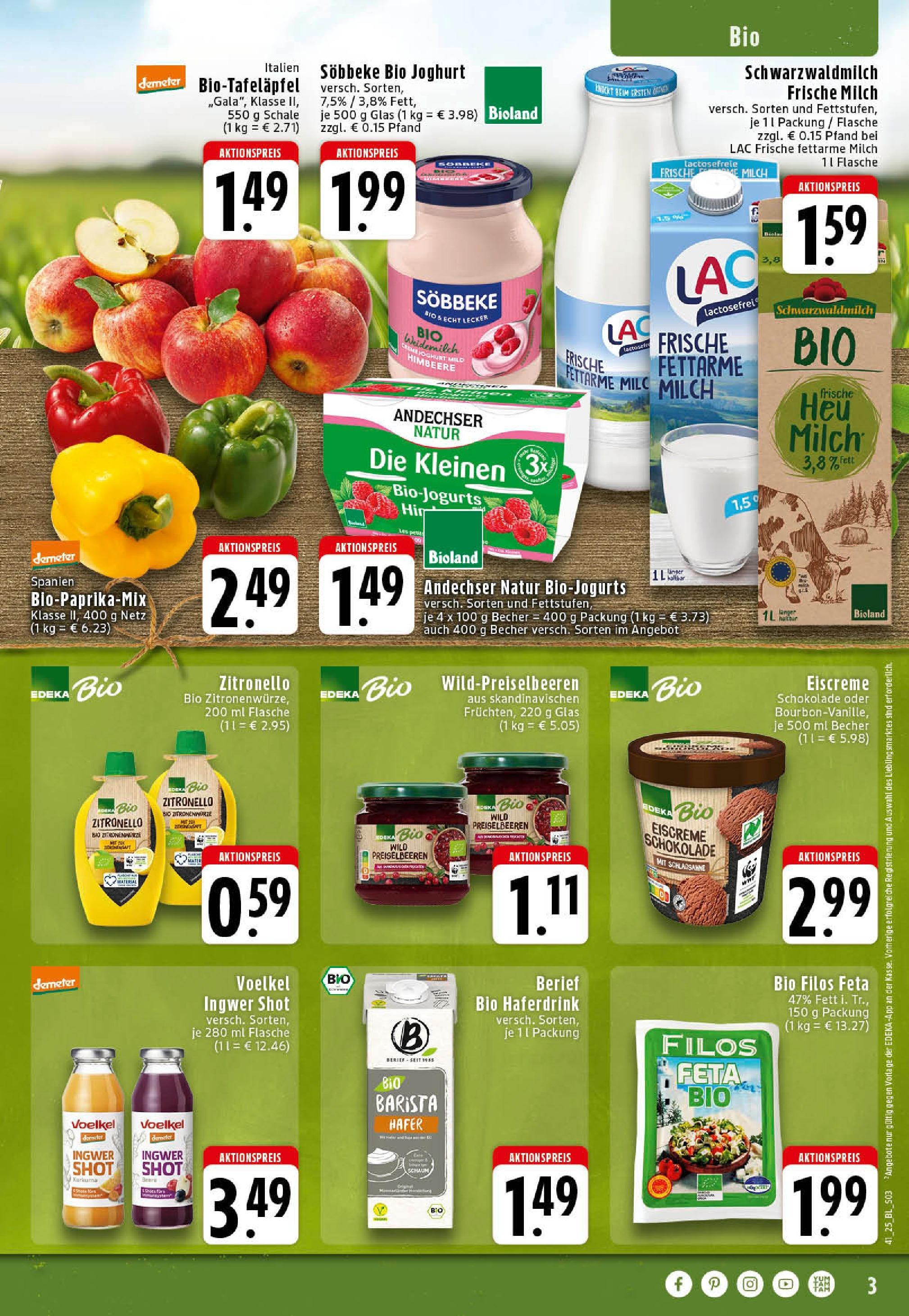 Edeka prospekt Rheine	 (ab 06.10.2025) » Angebote Online | Seite: 3 | Produkte: Feta, Joghurt, Schokolade, Haferdrink
