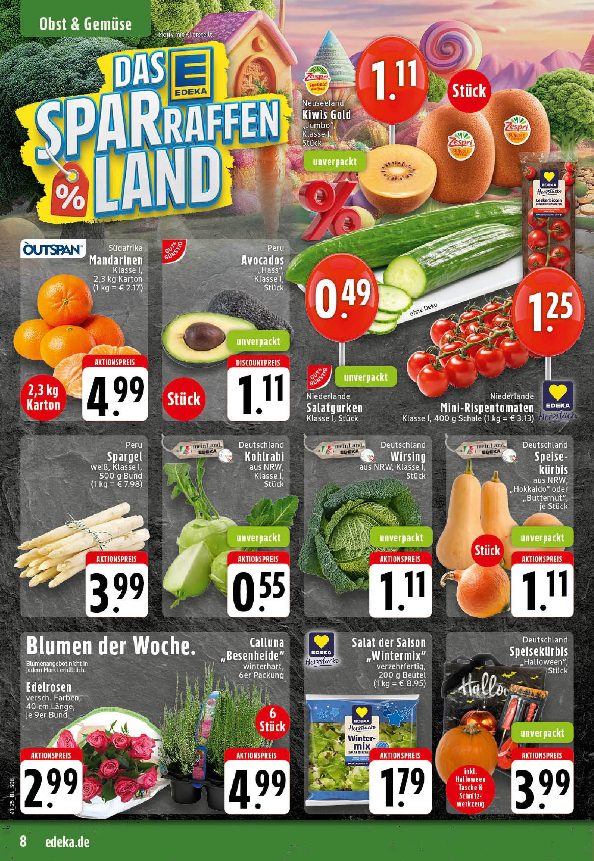 Edeka prospekt Rheine	 (ab 06.10.2025) » Angebote Online | Seite: 8 | Produkte: Blumen, Kohlrabi, Avocado, Kiwi
