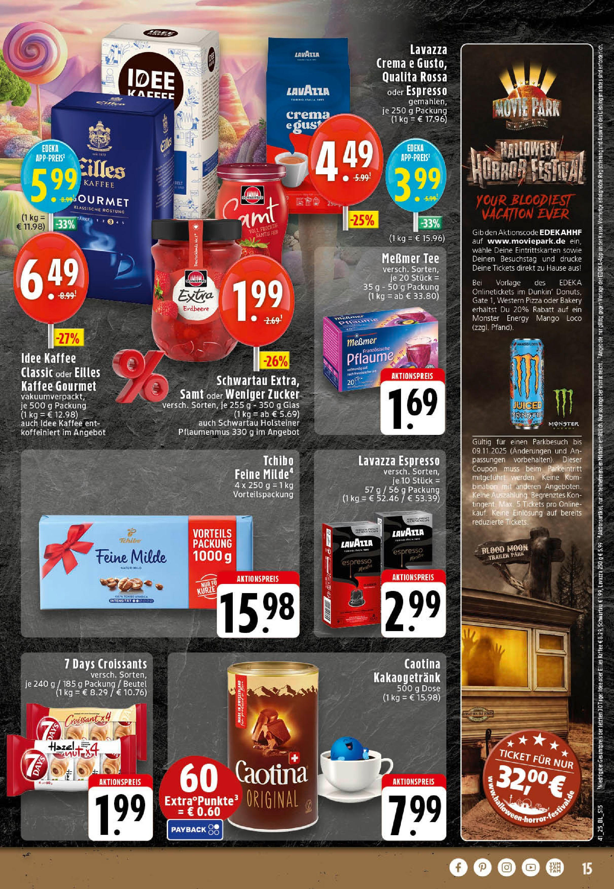 Edeka prospekt Rheine	 (ab 06.10.2025) » Angebote Online | Seite: 15 | Produkte: Lavazza, Energy, Monster, Zucker